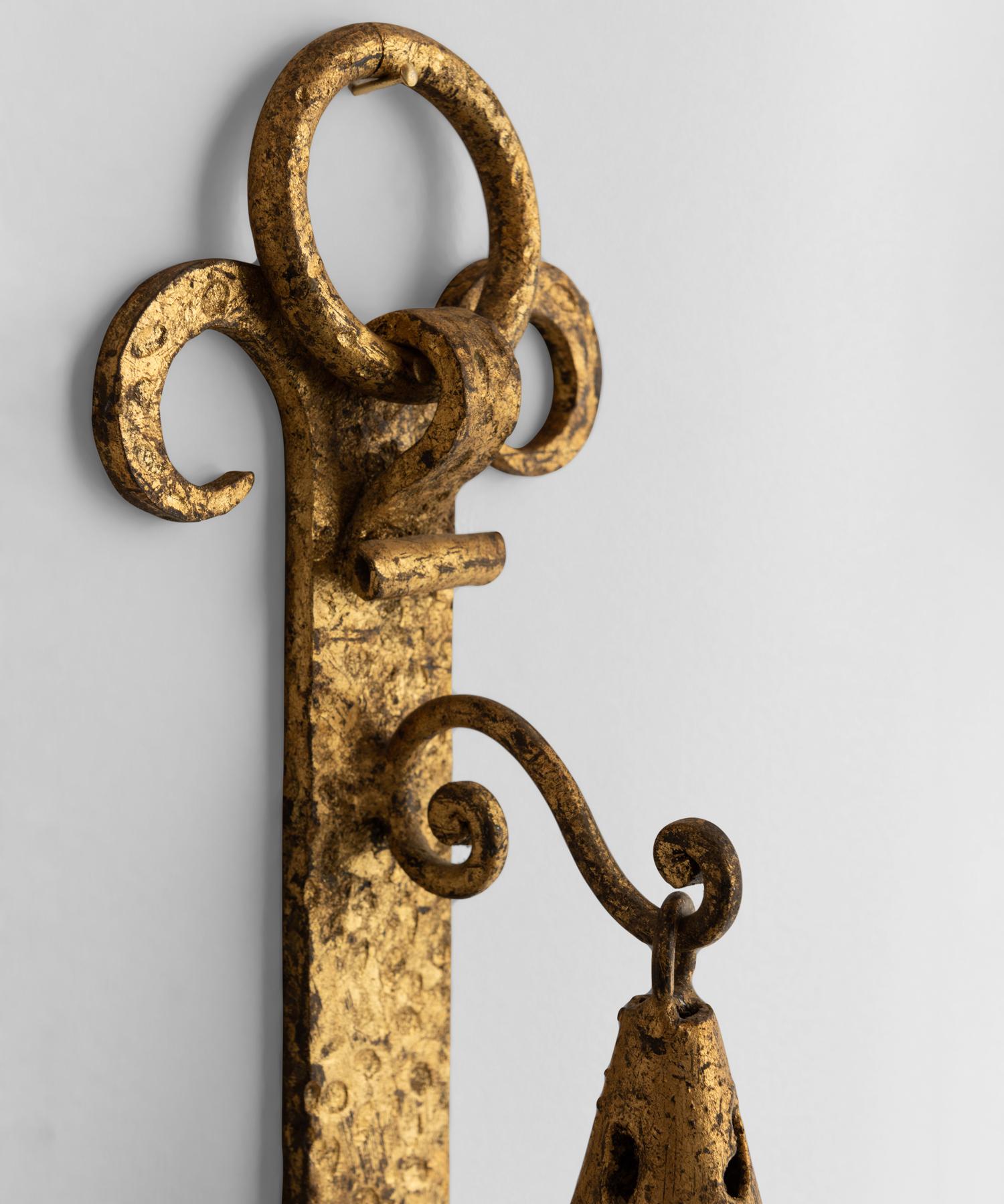 20th Century Gilt Wall Sconces