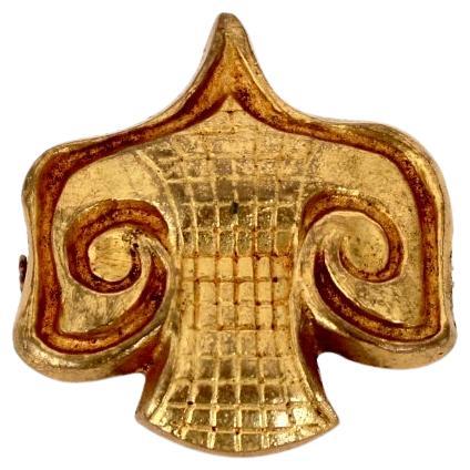 Gilt Washed Bronze Brooch Attributed to Line Vautrin Unsigned  For Sale