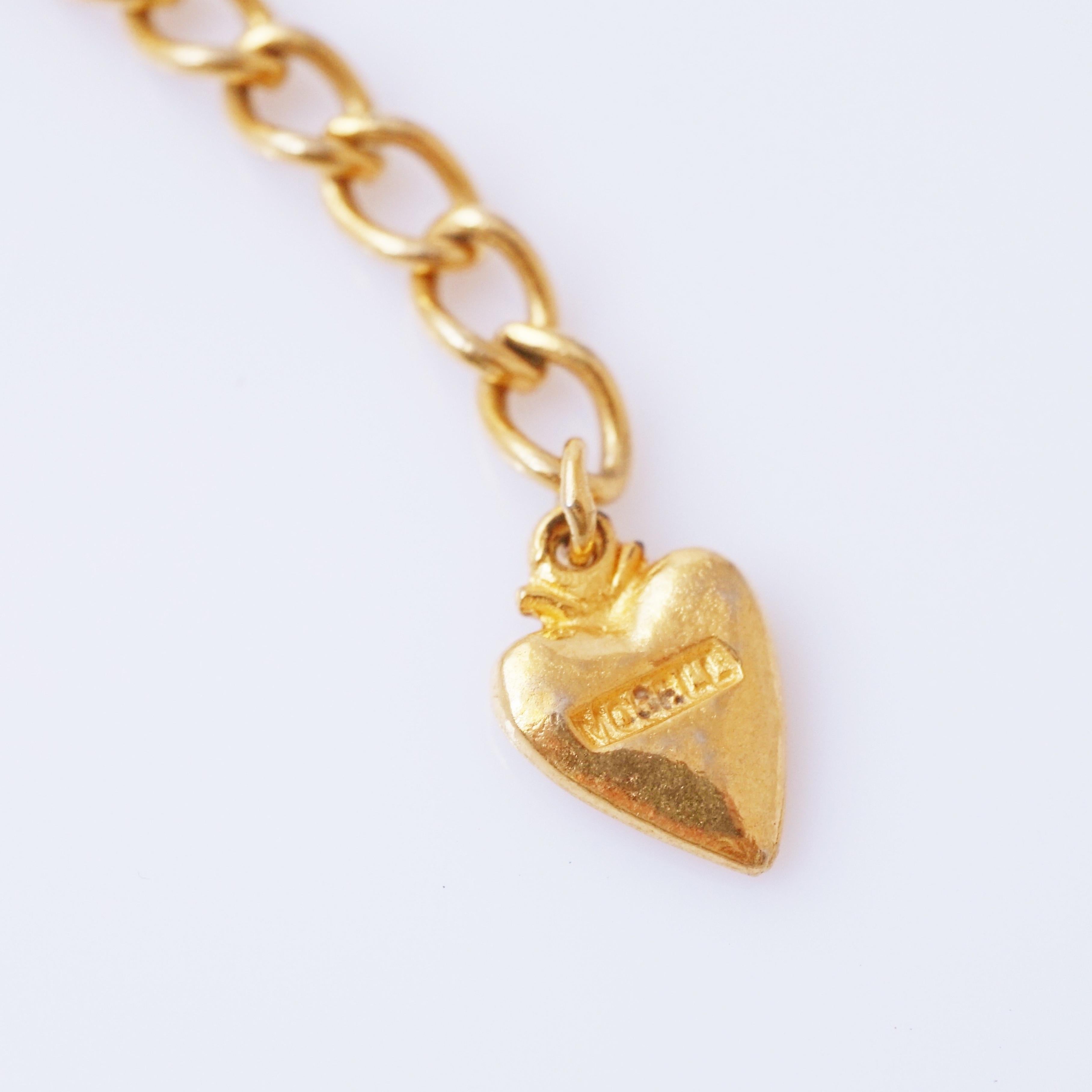 Gilt & White Enamel Seashell Dangle Choker Necklace By Frederick Mosell, 1960s For Sale 1