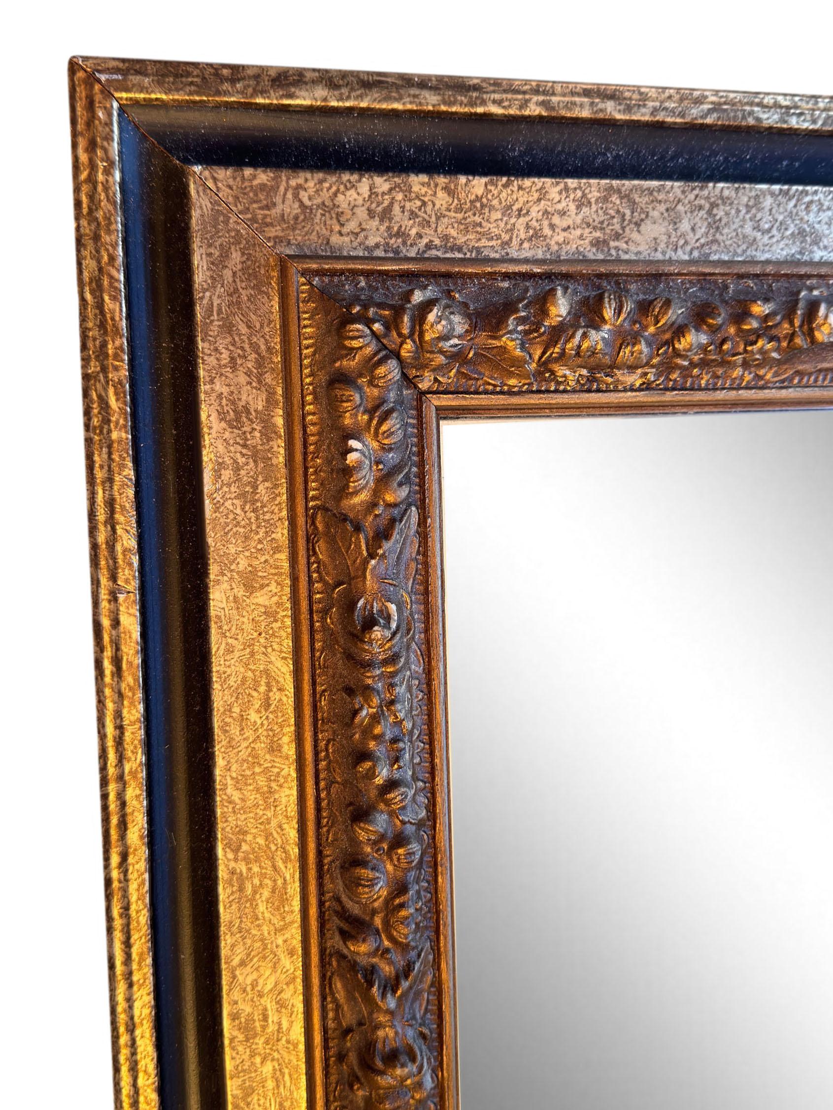 Antique very large fine quality gilt over mantle wall mirror 19th Century. Lovely charm and elegance.