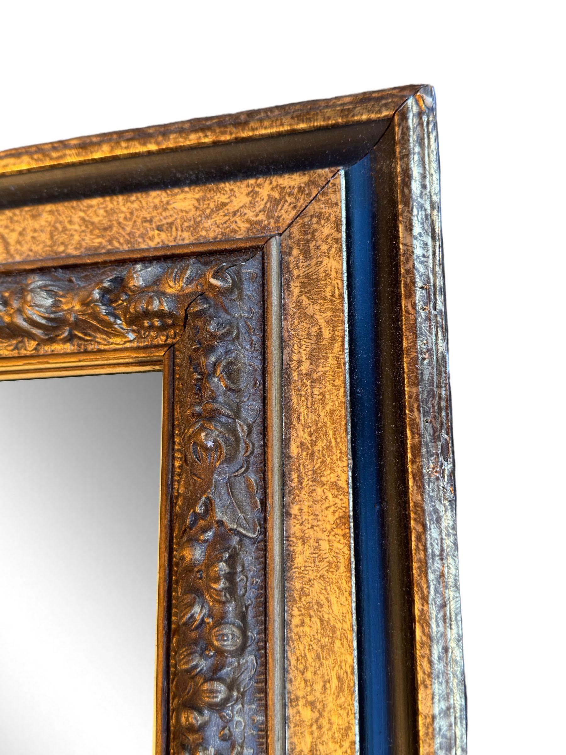 American Gilt With Black Over Mantle Wall Mirror