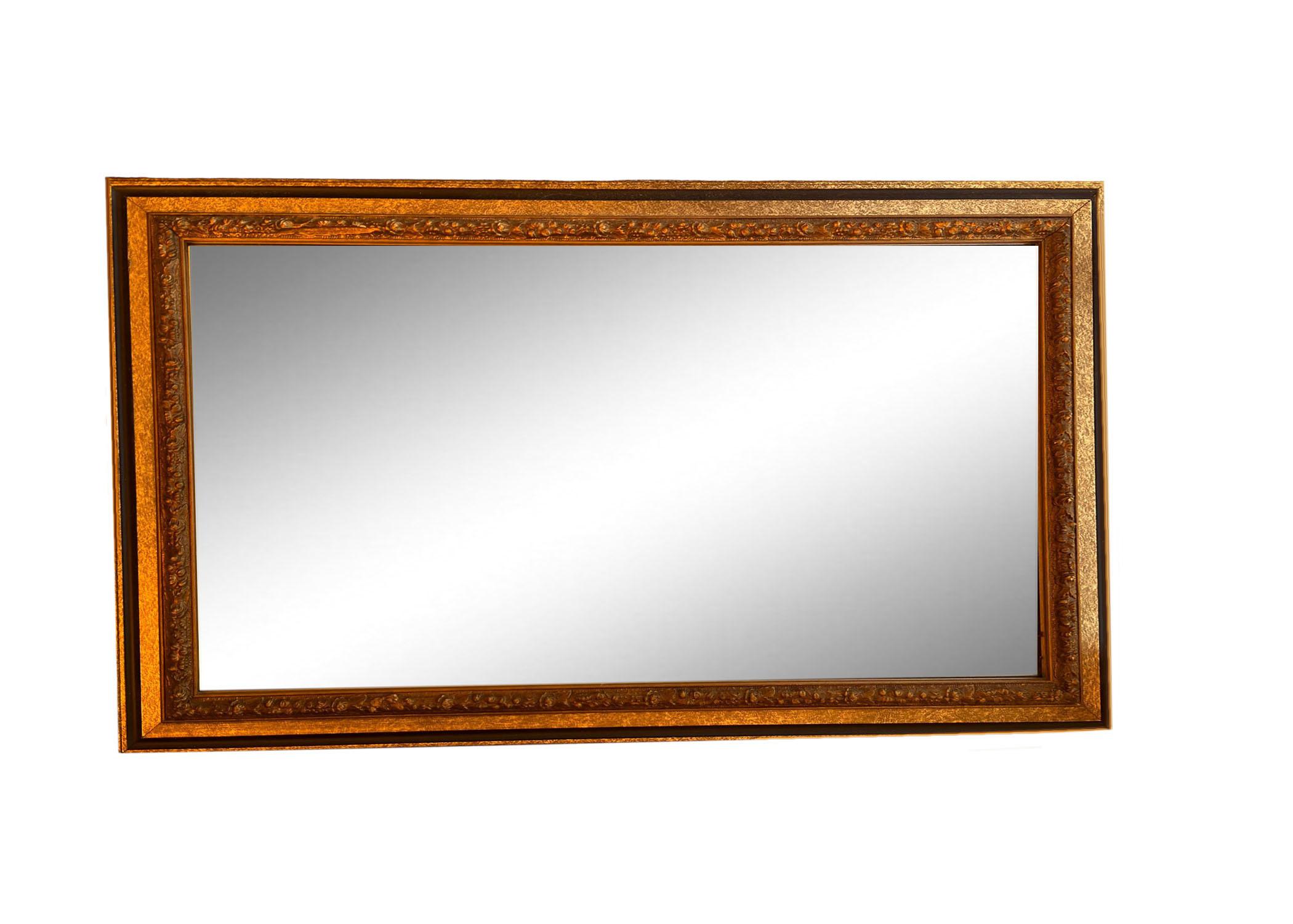 Gilt With Black Over Mantle Wall Mirror In Good Condition In Clearwater, FL