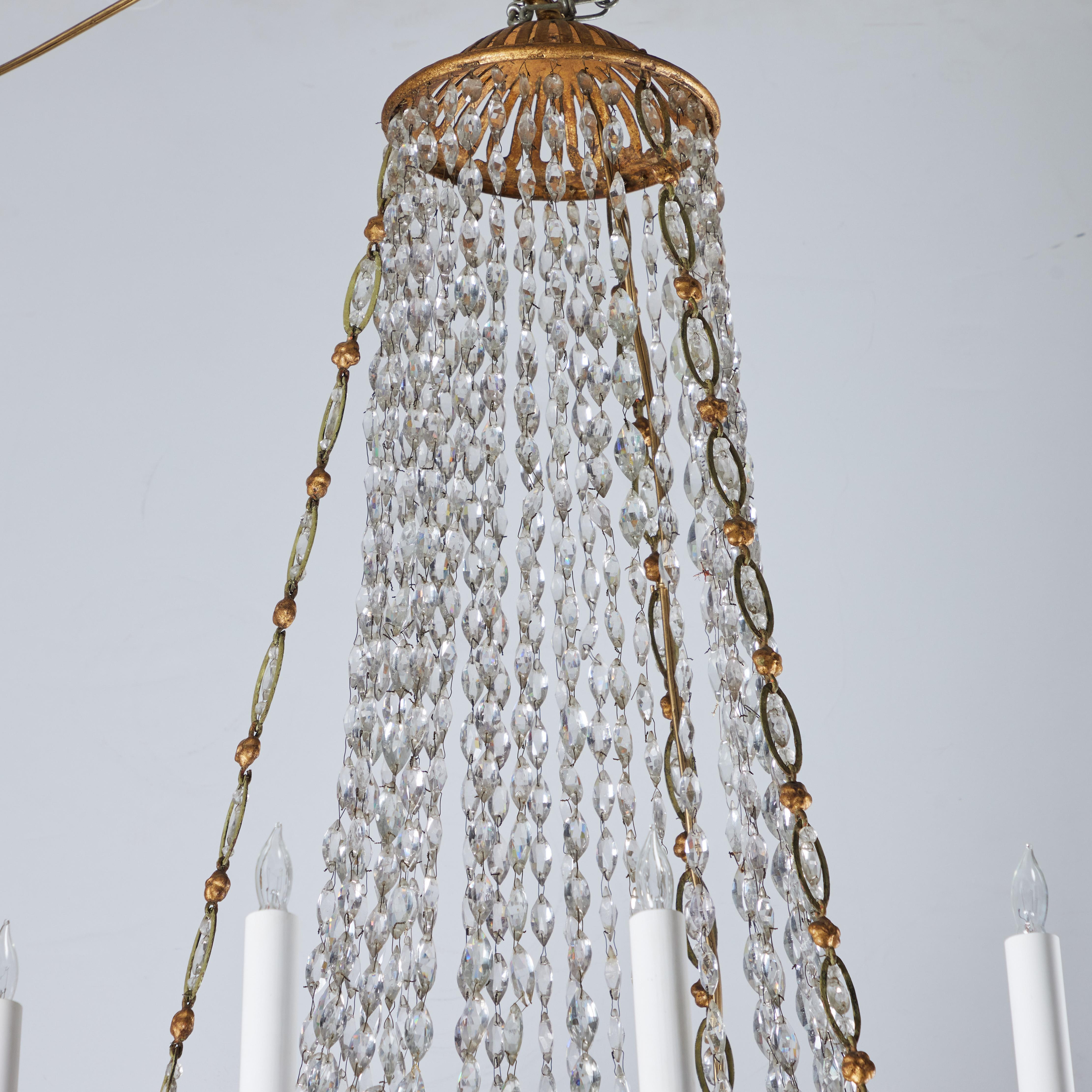 crystal and wood chandelier