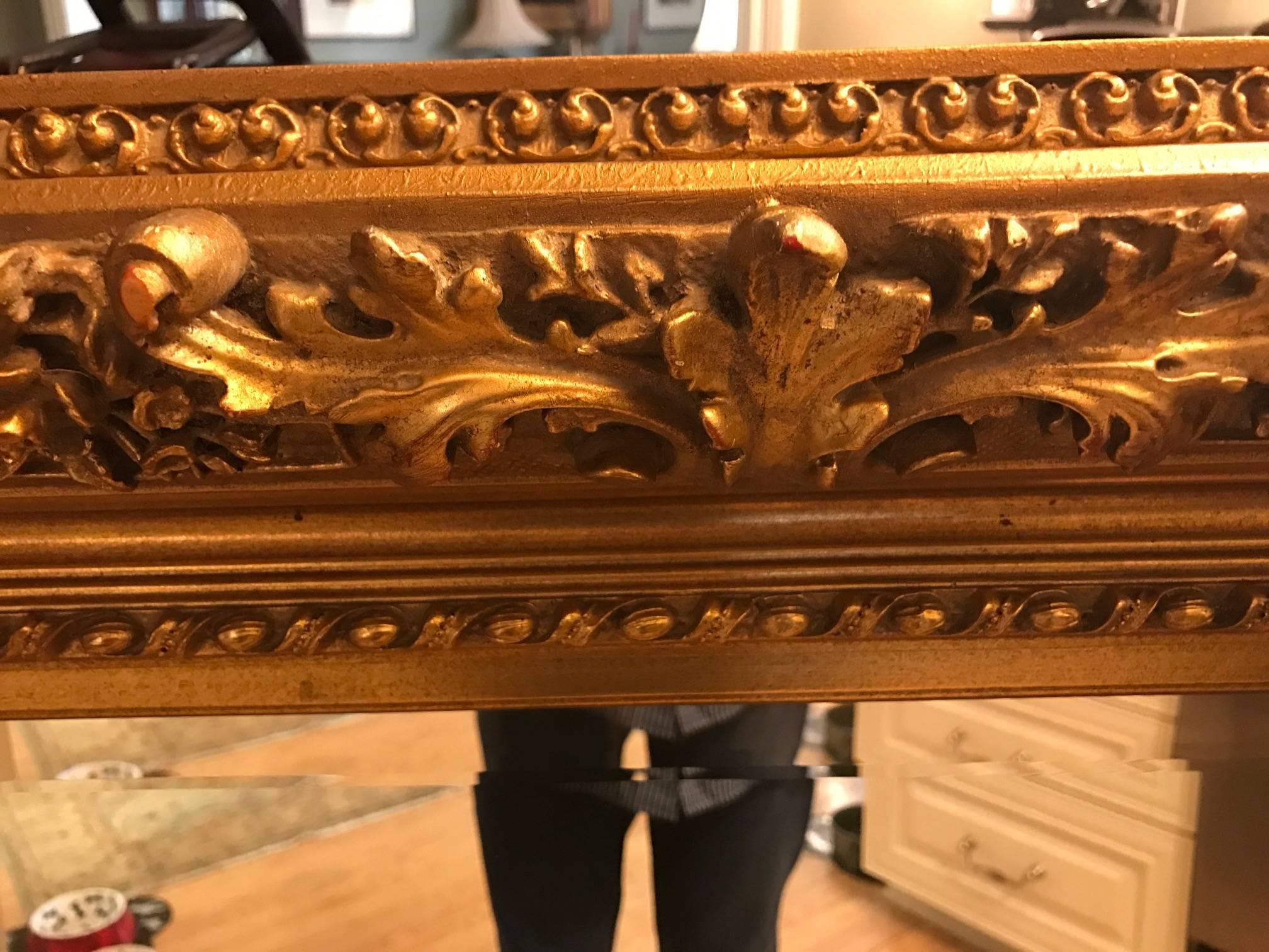 Rococo Gilt Wood and Gesso Beveled Wall Mirror