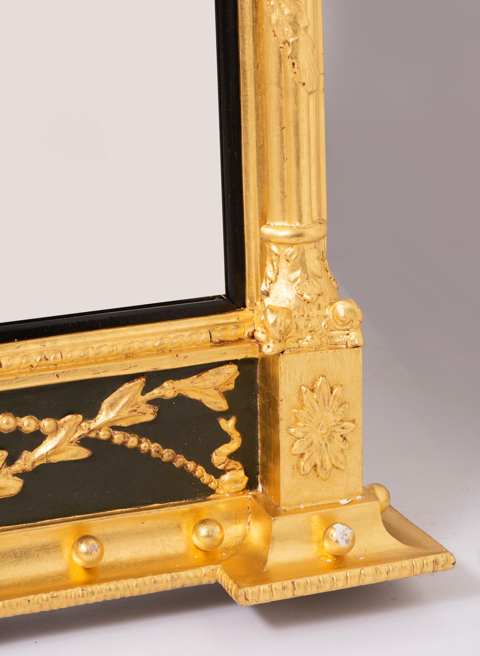 British Giltwood and Gesso Overmantel Mirror, England, circa 1840 For Sale