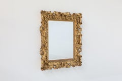 Antique Mirror in legno dorato, stile Luigi XV francese, XIX secolo
