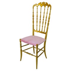 Used Gilt Wood Chiavari Side Chair, Italy, 1960s