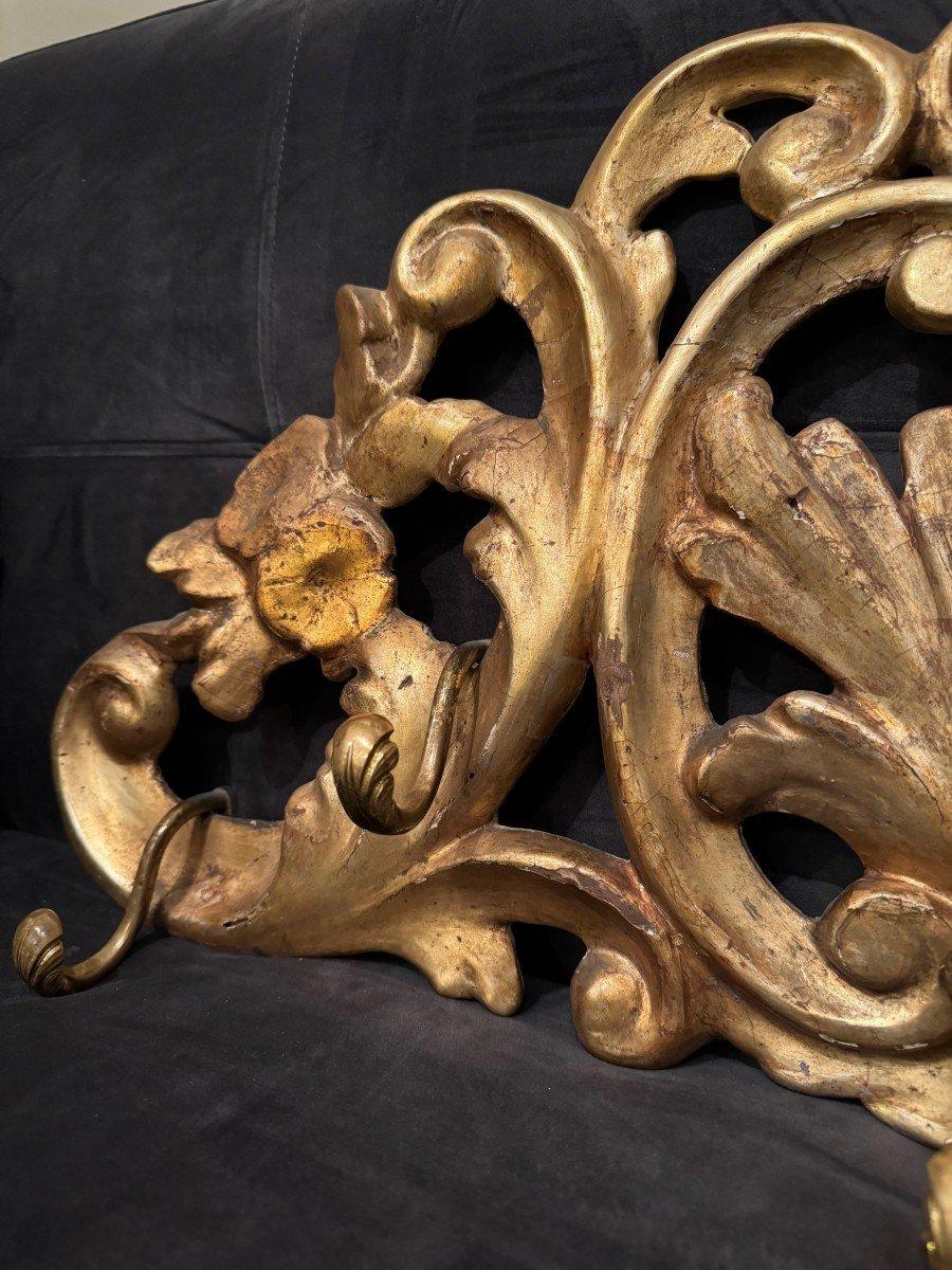 Italian Gilt Wood Coat Rack, 19th century For Sale