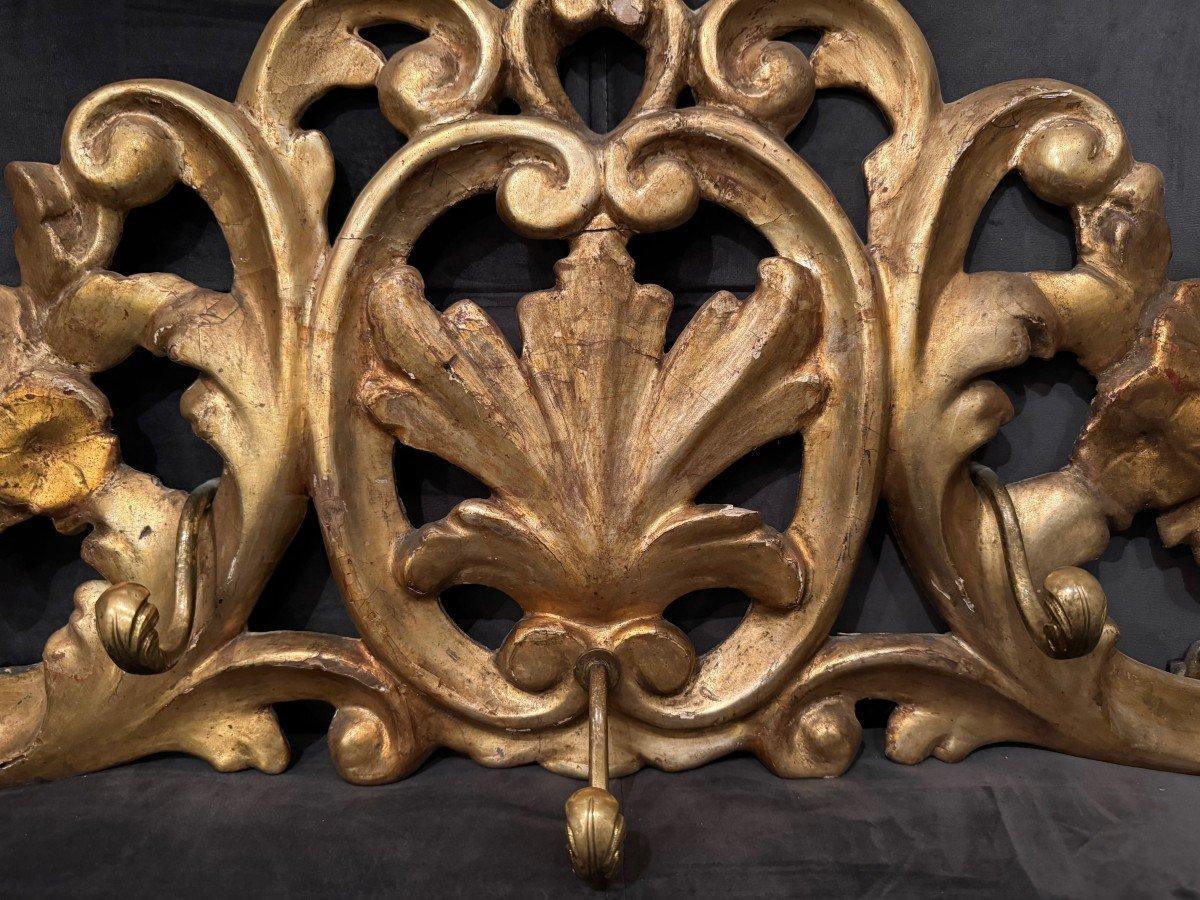Gilt Wood Coat Rack, 19th century In Good Condition For Sale In PARIS, FR