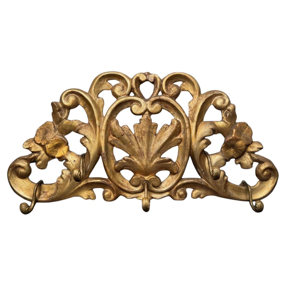 Gilt Wood Coat Rack, 19th century