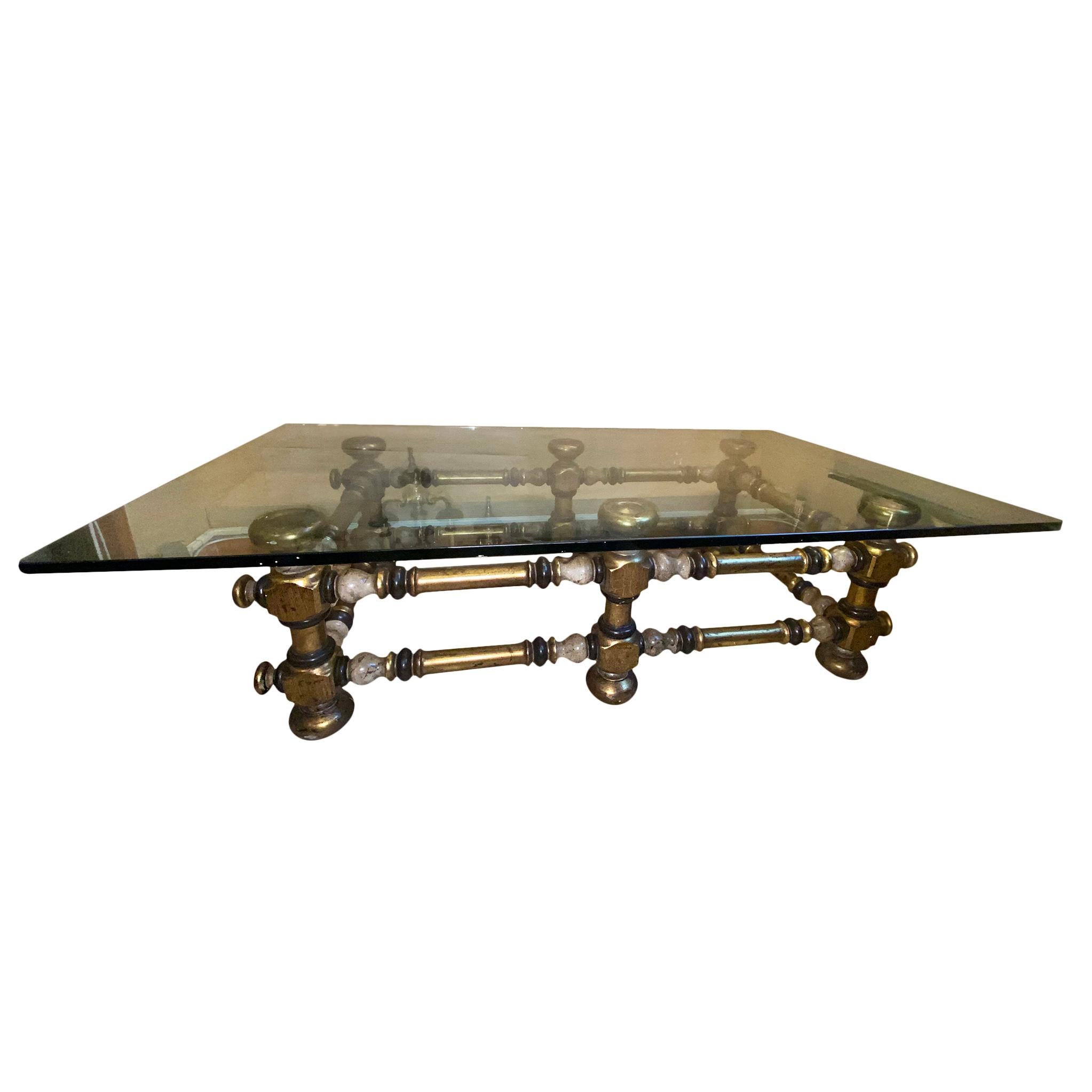 Mid-20th Century Gilt Wood Coffee Table For Sale