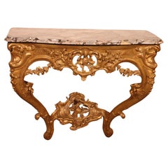 Gilt Wood Console From The 18th Century - Louis XV Period