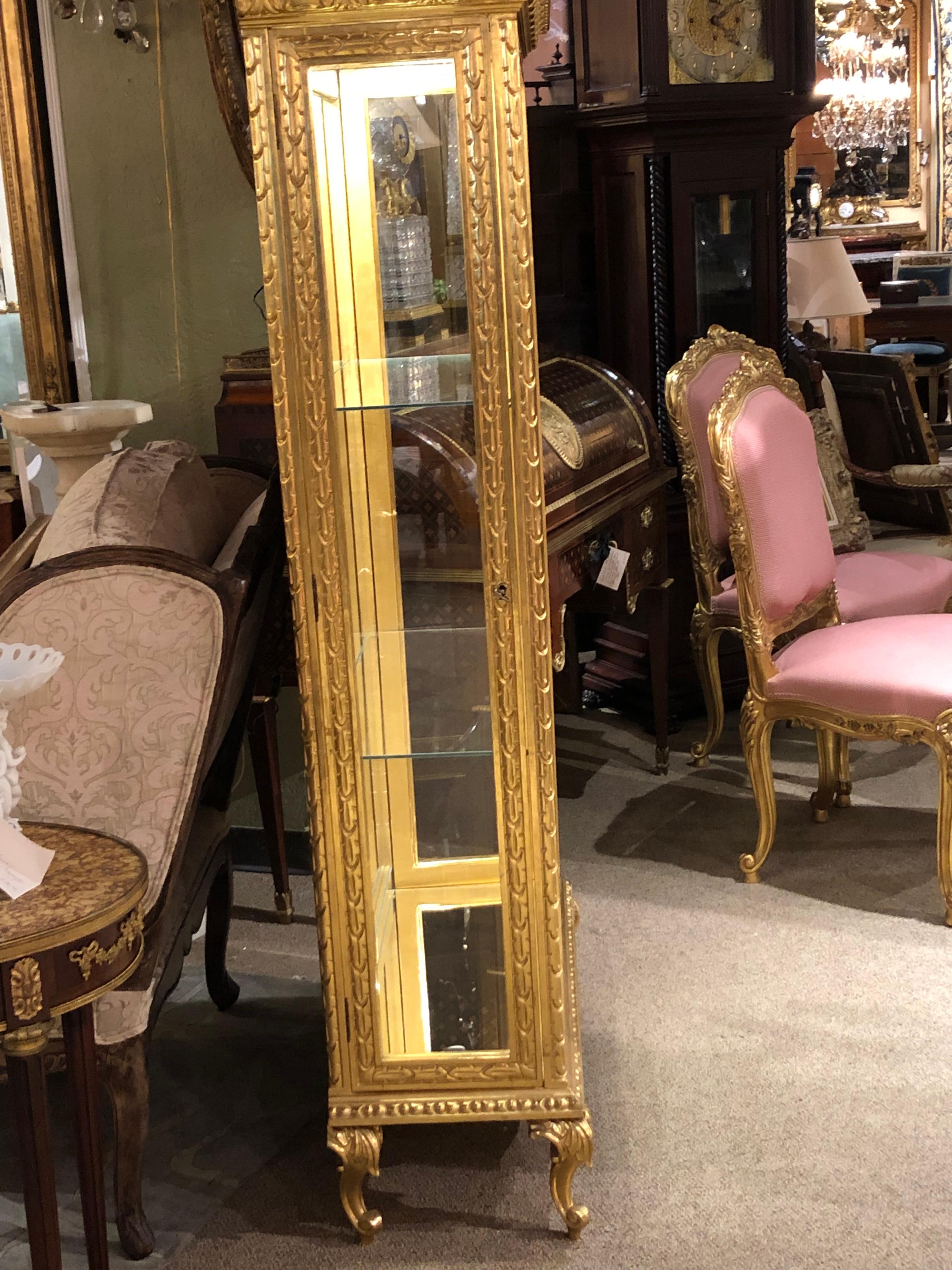 French Giltwood Display Cabinet, Louis XV Style