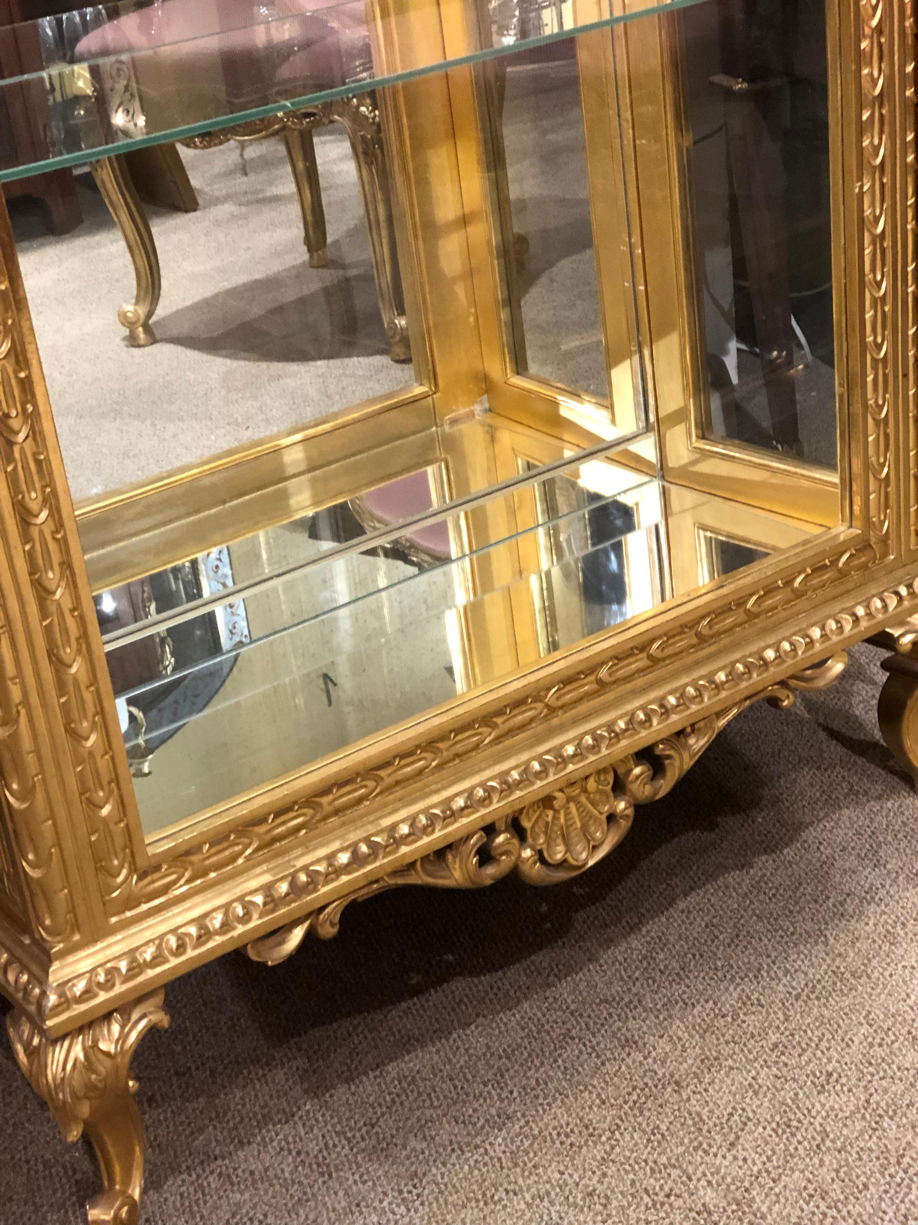 Giltwood Display Cabinet, Louis XV Style 1