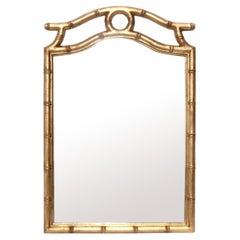 Espejo Madera Dorada Faux Bambú Chinoiserie 50" alto x 33" ancho