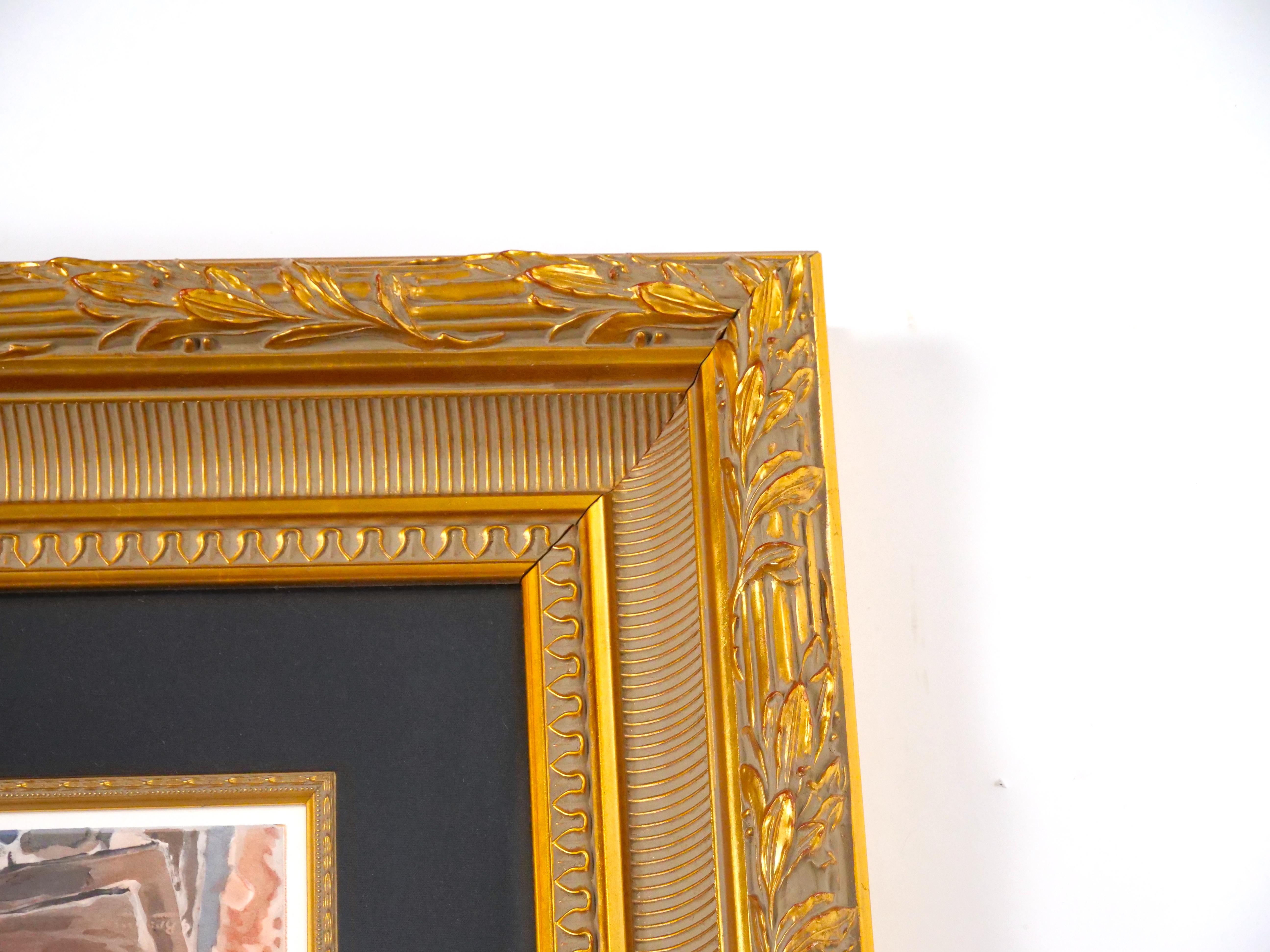 Marco de madera dorada Litografía de George Braque