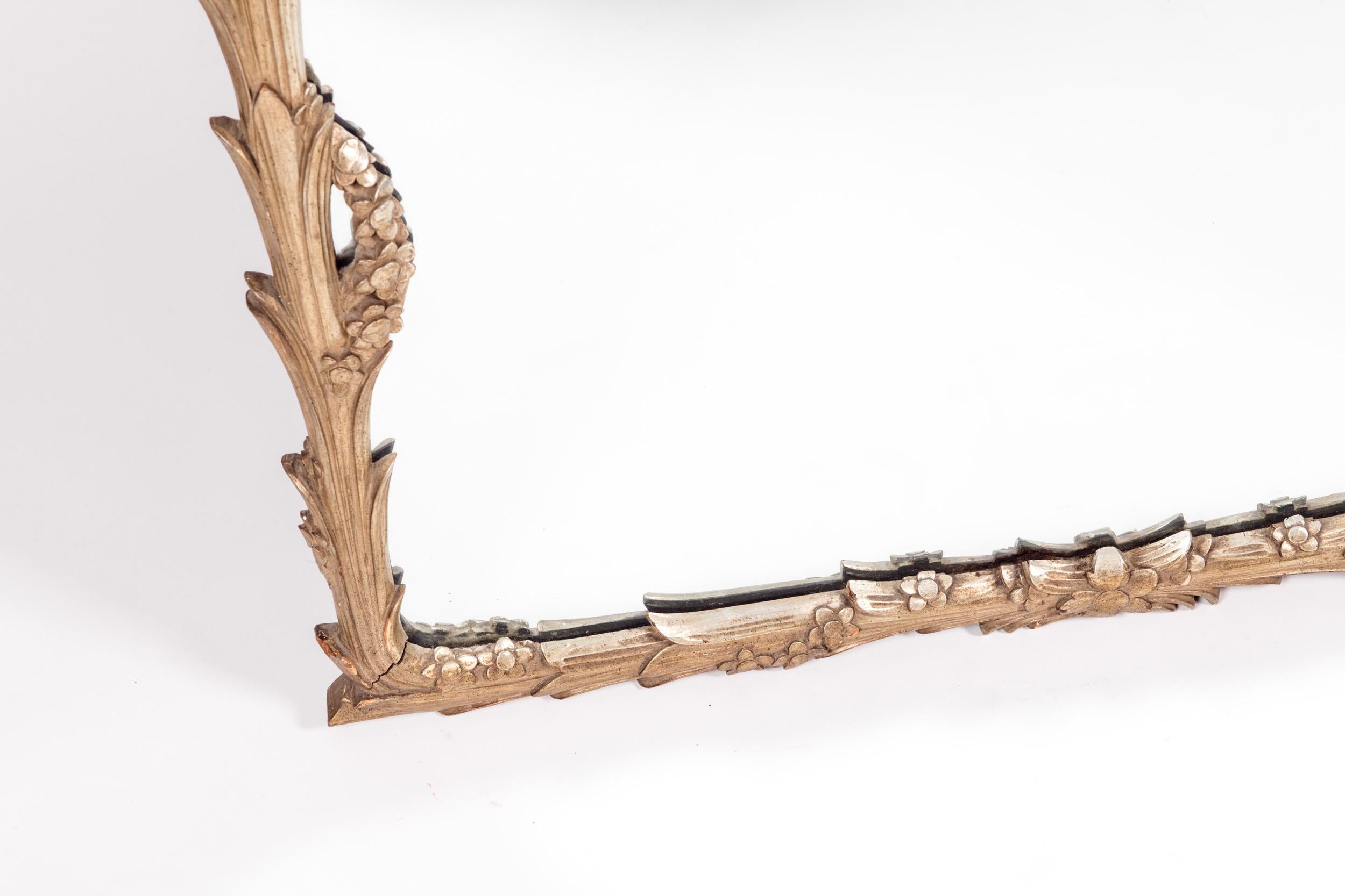 Early 20th Century Giltwood Frame Mantel / Fire Place Wall Mirror 