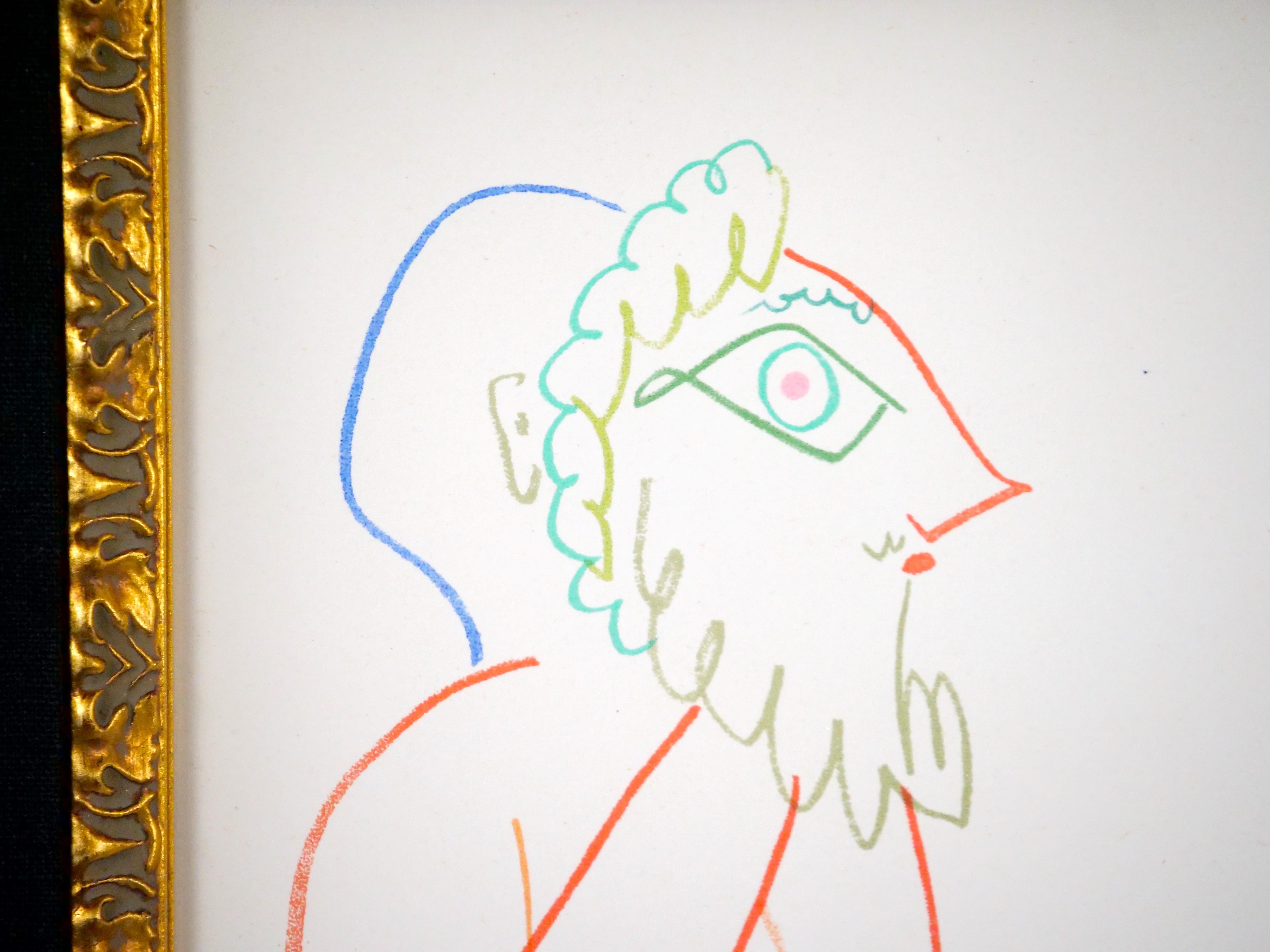 Pablo Picasso Lithographie „La Comedie Humaine“ mit vergoldetem Holzrahmen im Angebot 6