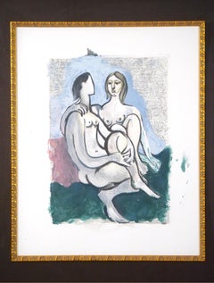 Gilt Wood Frame Pablo Picasso Lithograph" La Couple"
