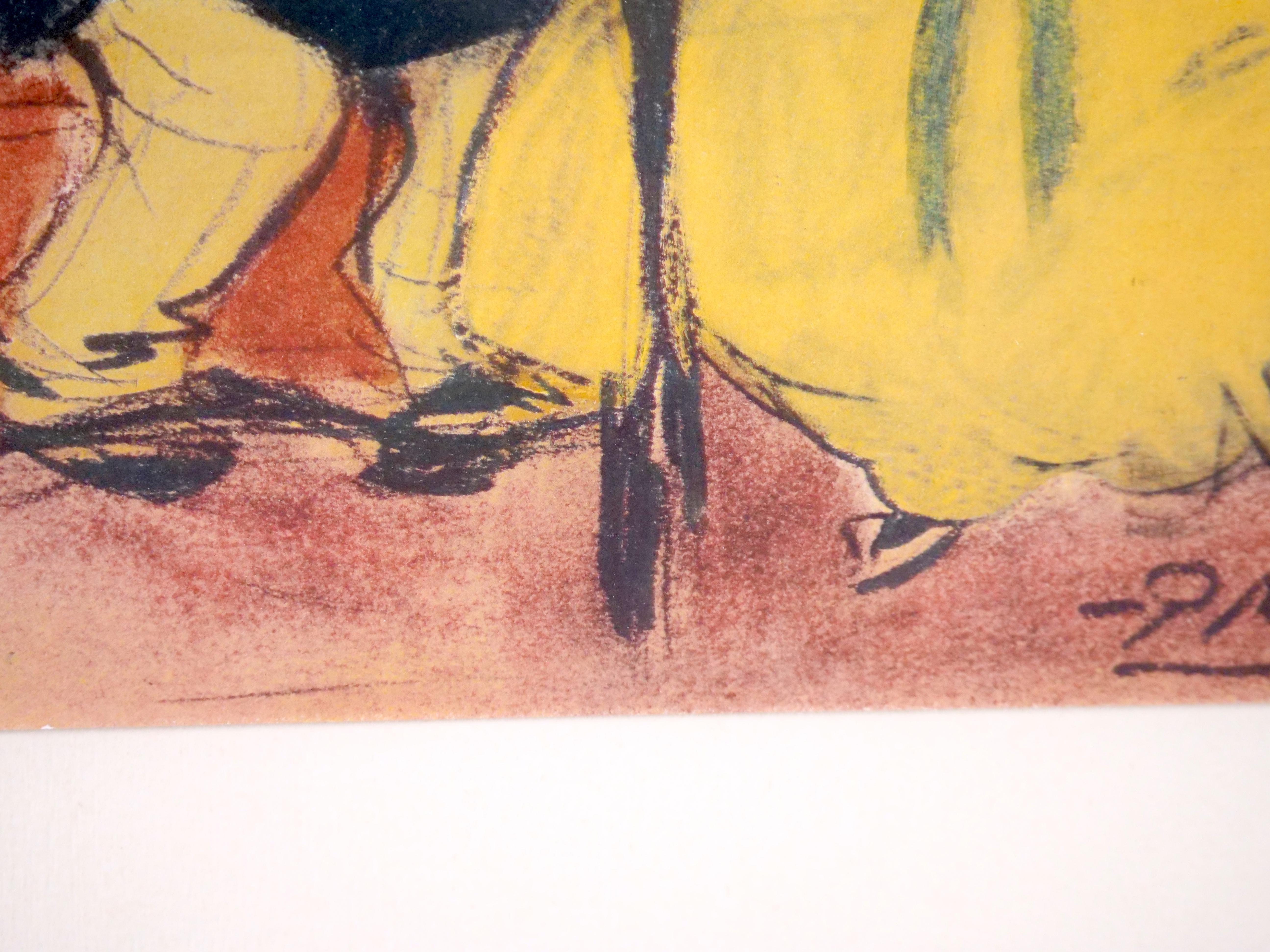 Cadre en bois doré - Lithographie de Pablo Picasso - « Le devian » en vente 5