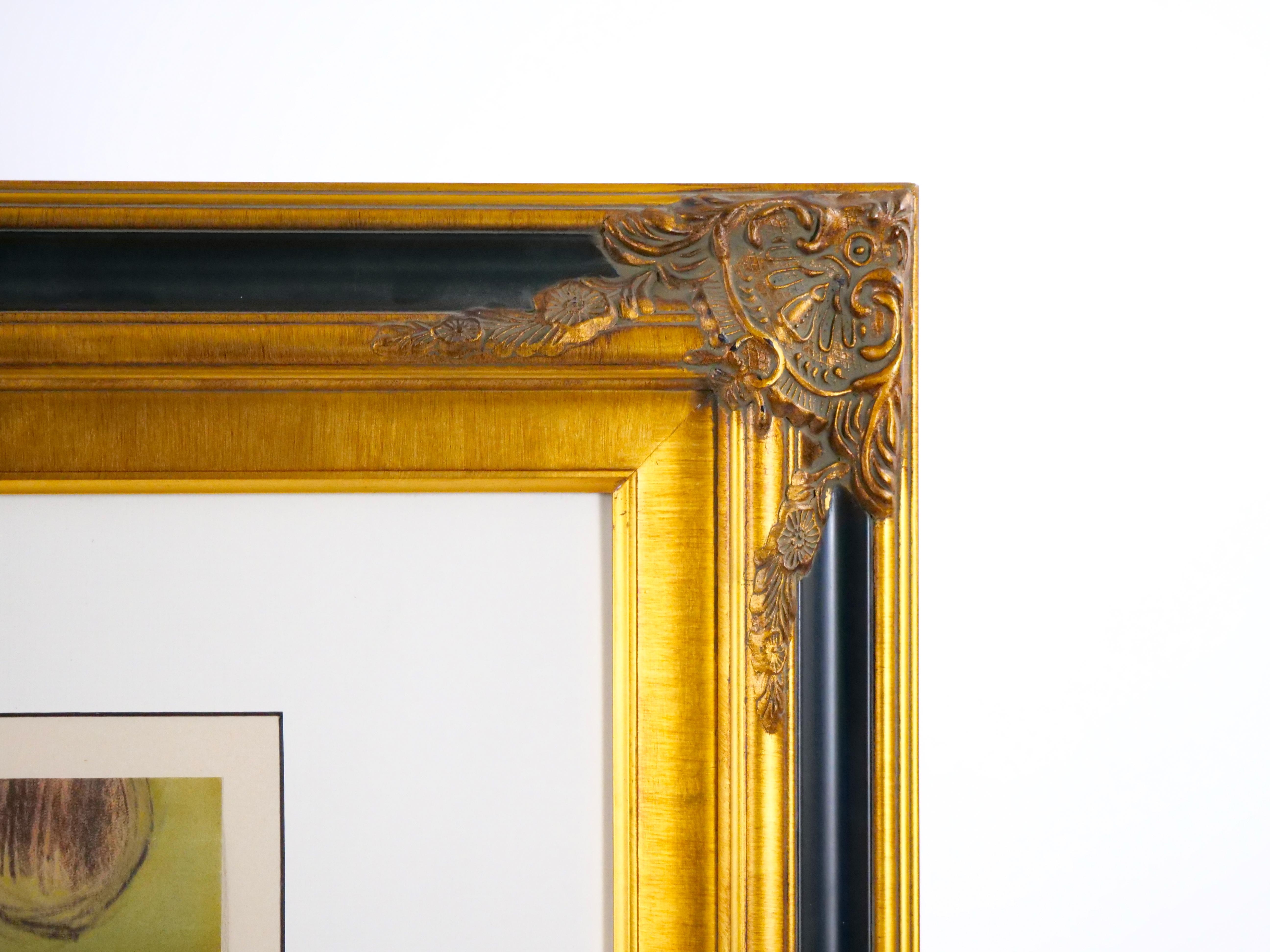 20ième siècle Cadre en bois doré - Lithographie de Pablo Picasso - « Le devian » en vente