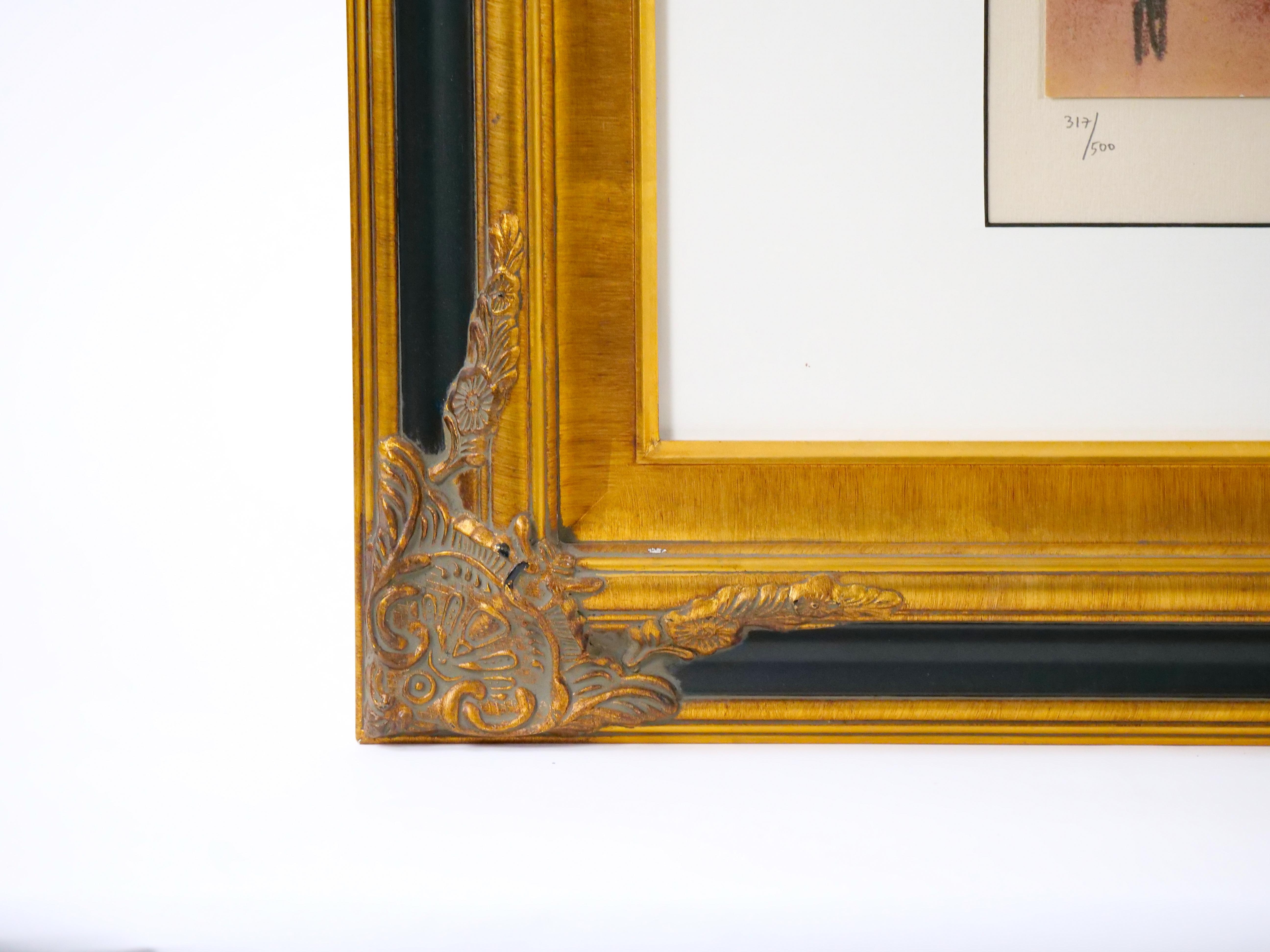 Cadre en bois doré - Lithographie de Pablo Picasso - « Le devian » en vente 1