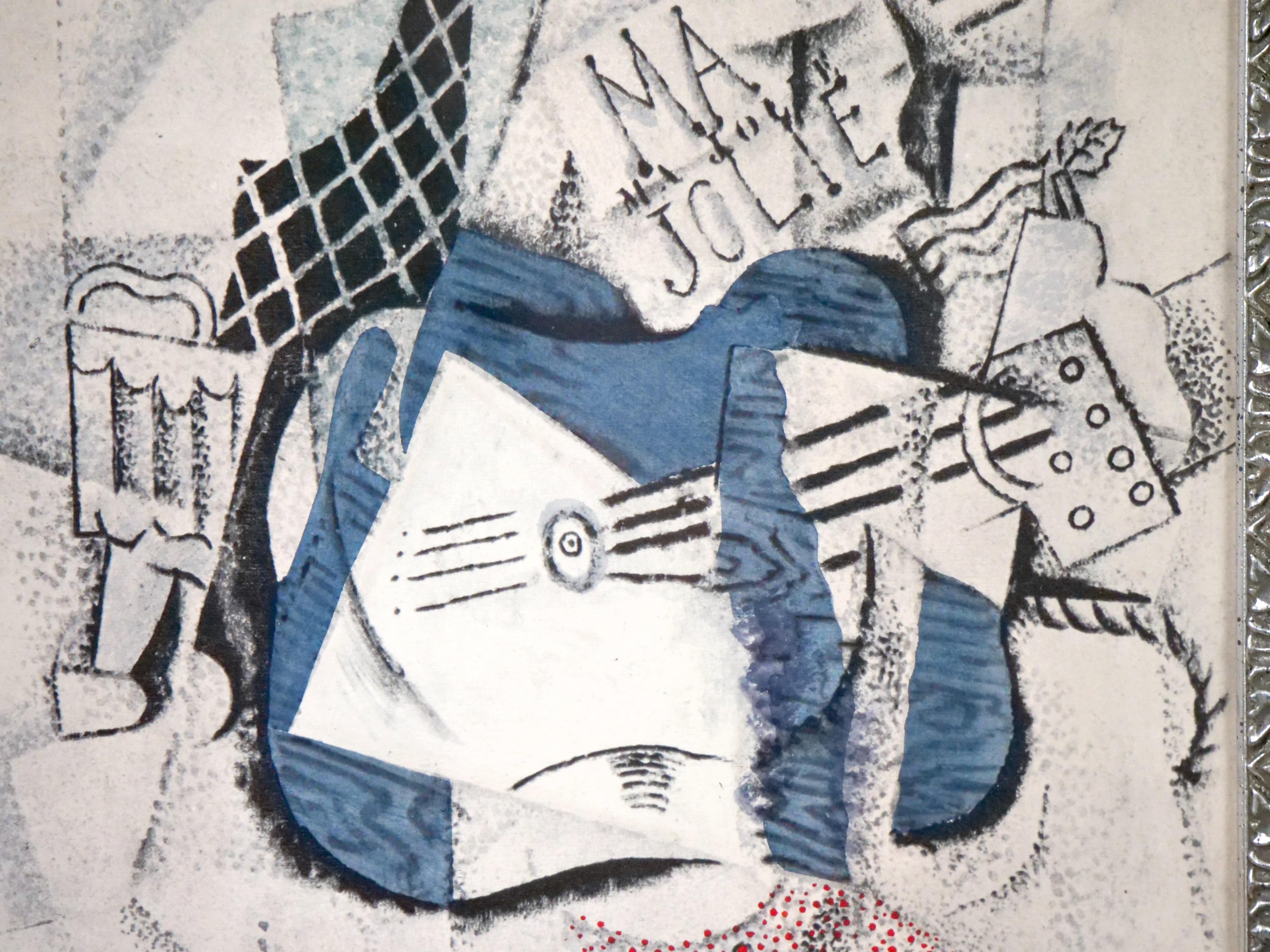 XX secolo Cornice in legno dorato Litografia di Pablo Picasso