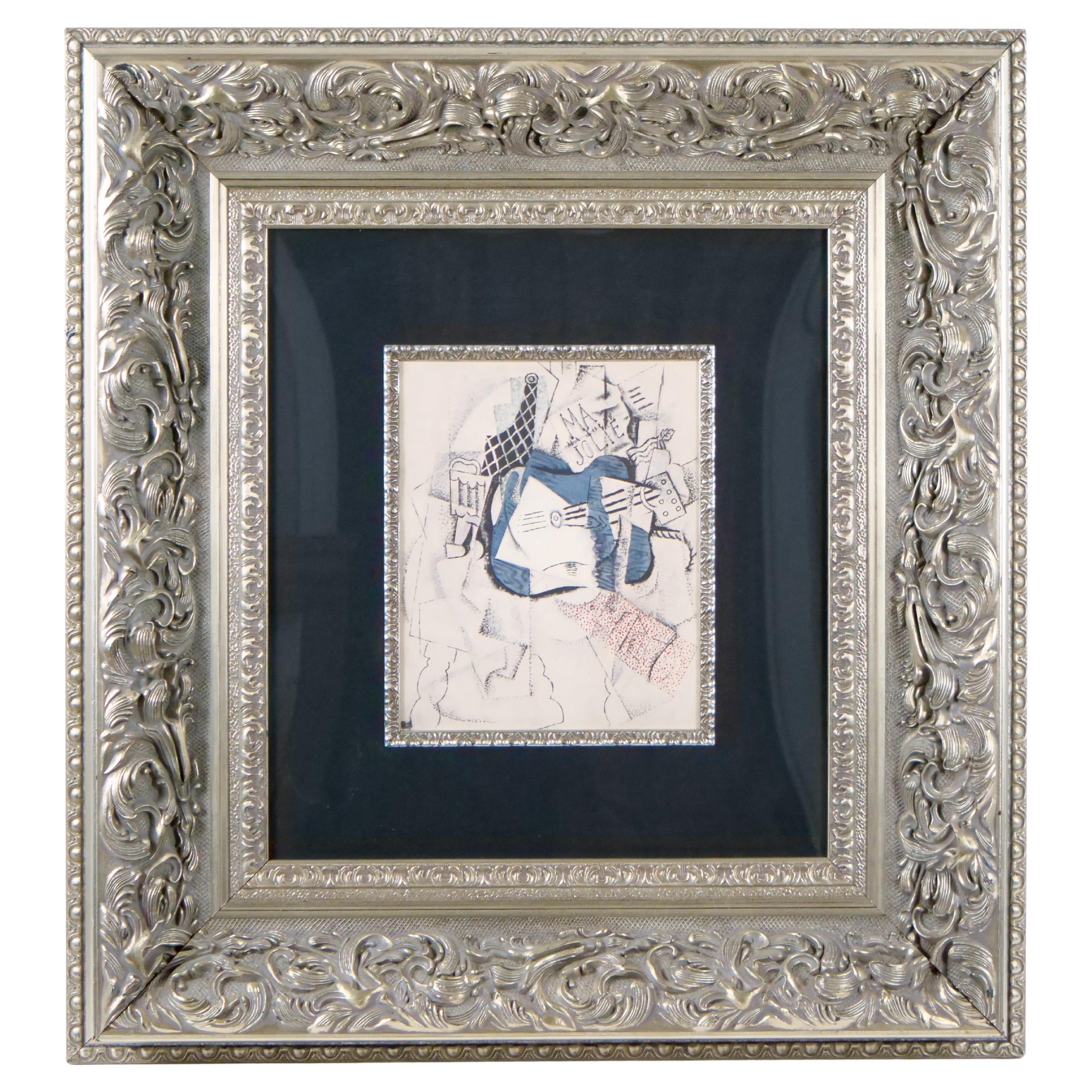 Gilt Wood Frame Pablo Picasso Lithograph" Ma Jolie"