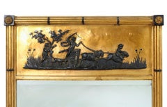 Giltwood Framed / Decorated Top Hanging Wall Mirror