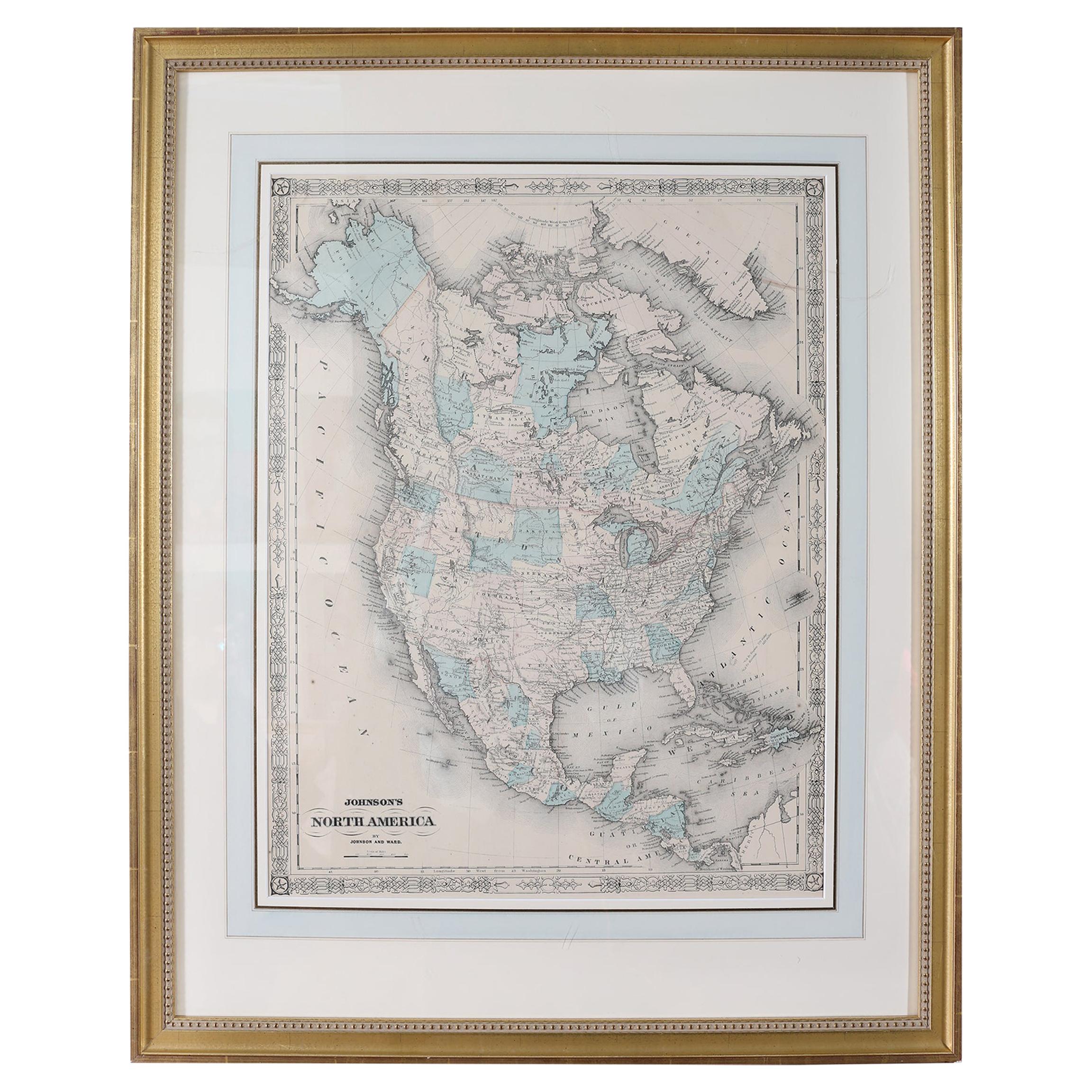 Giltwood Framed and Matted Map