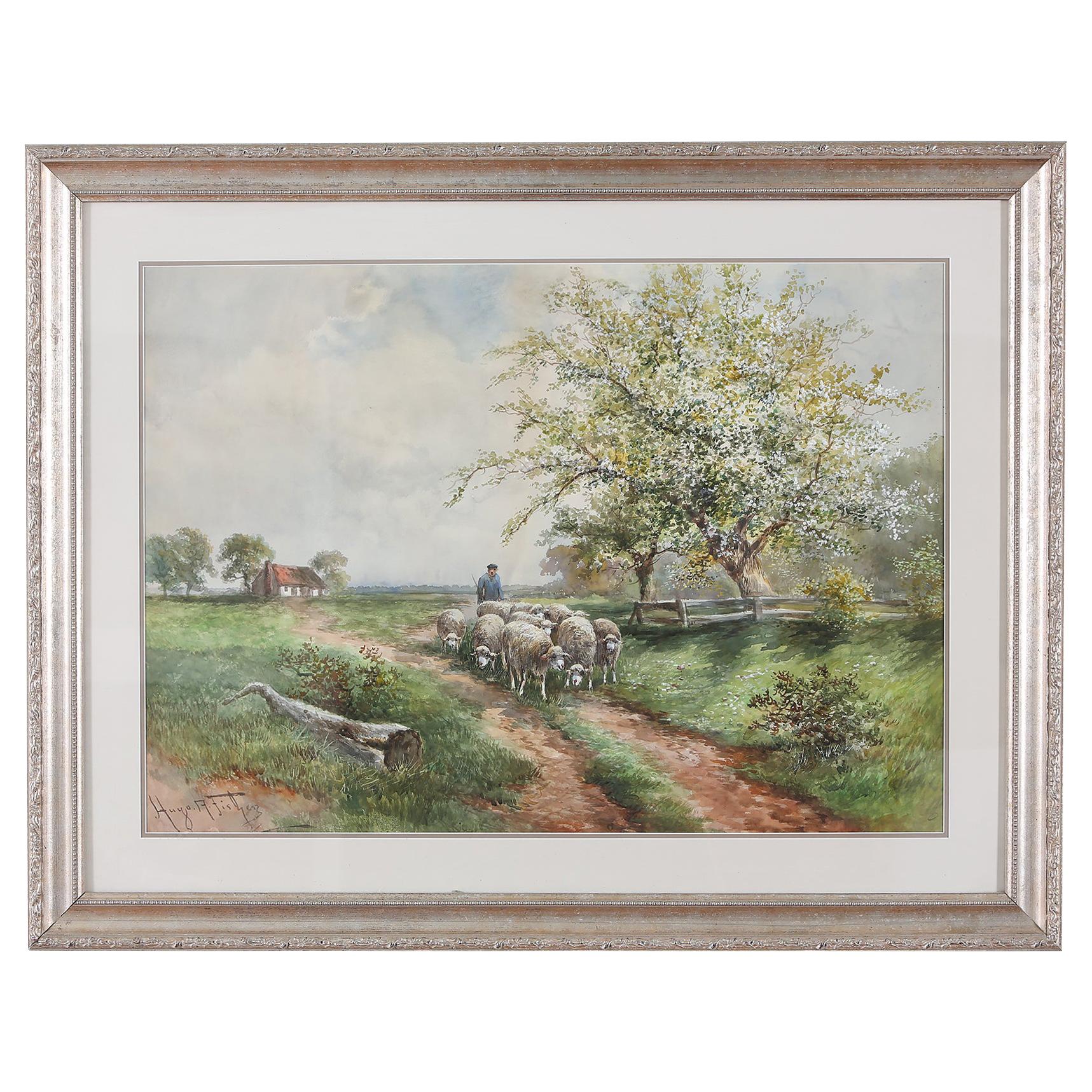 Giltwood Framed Water Color Painting