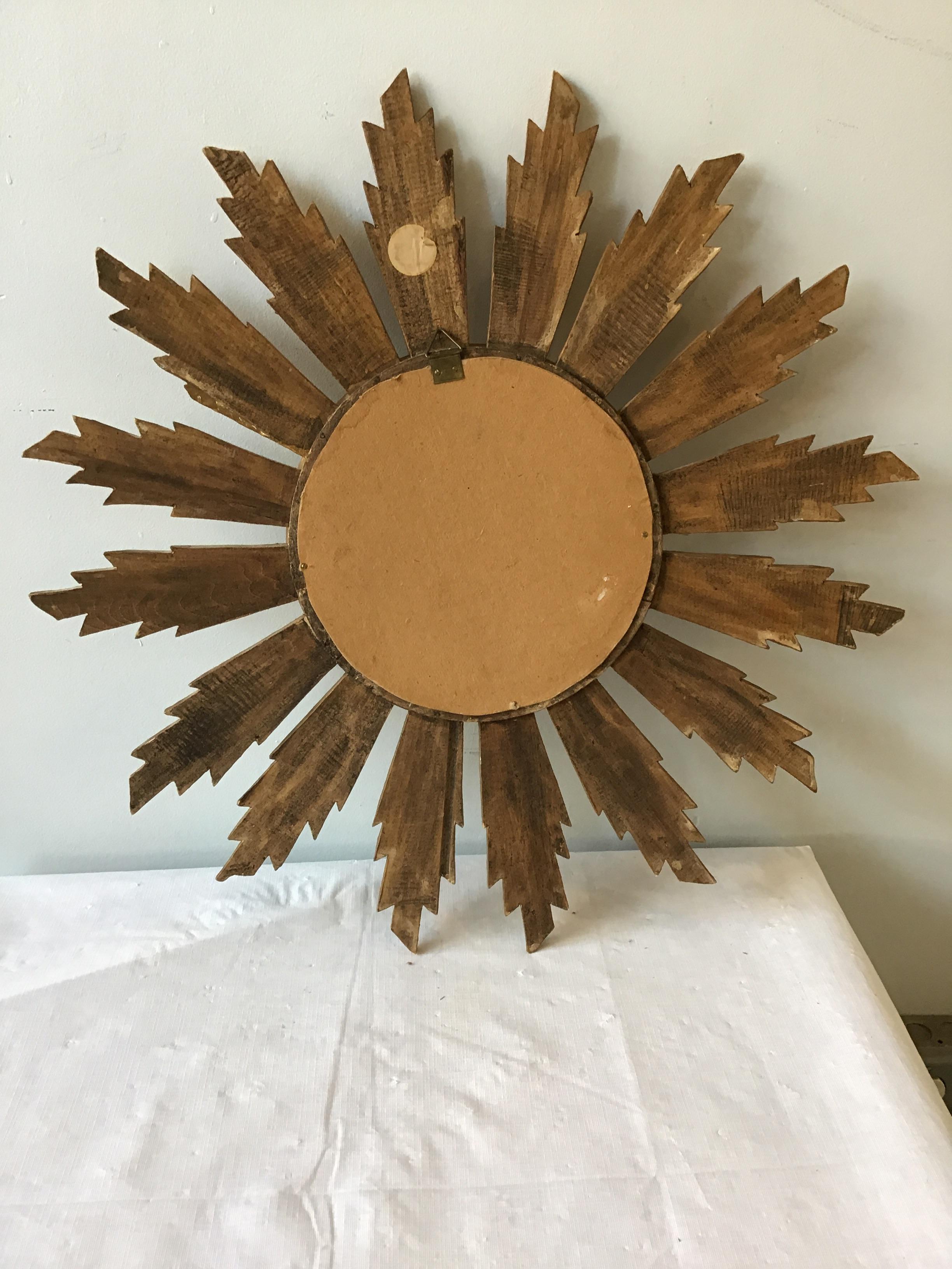 Wood Giltwood  Italian Sunburst Mirror