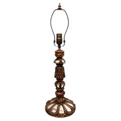 Vergoldete Wood Wood Lampe mit Spiegel