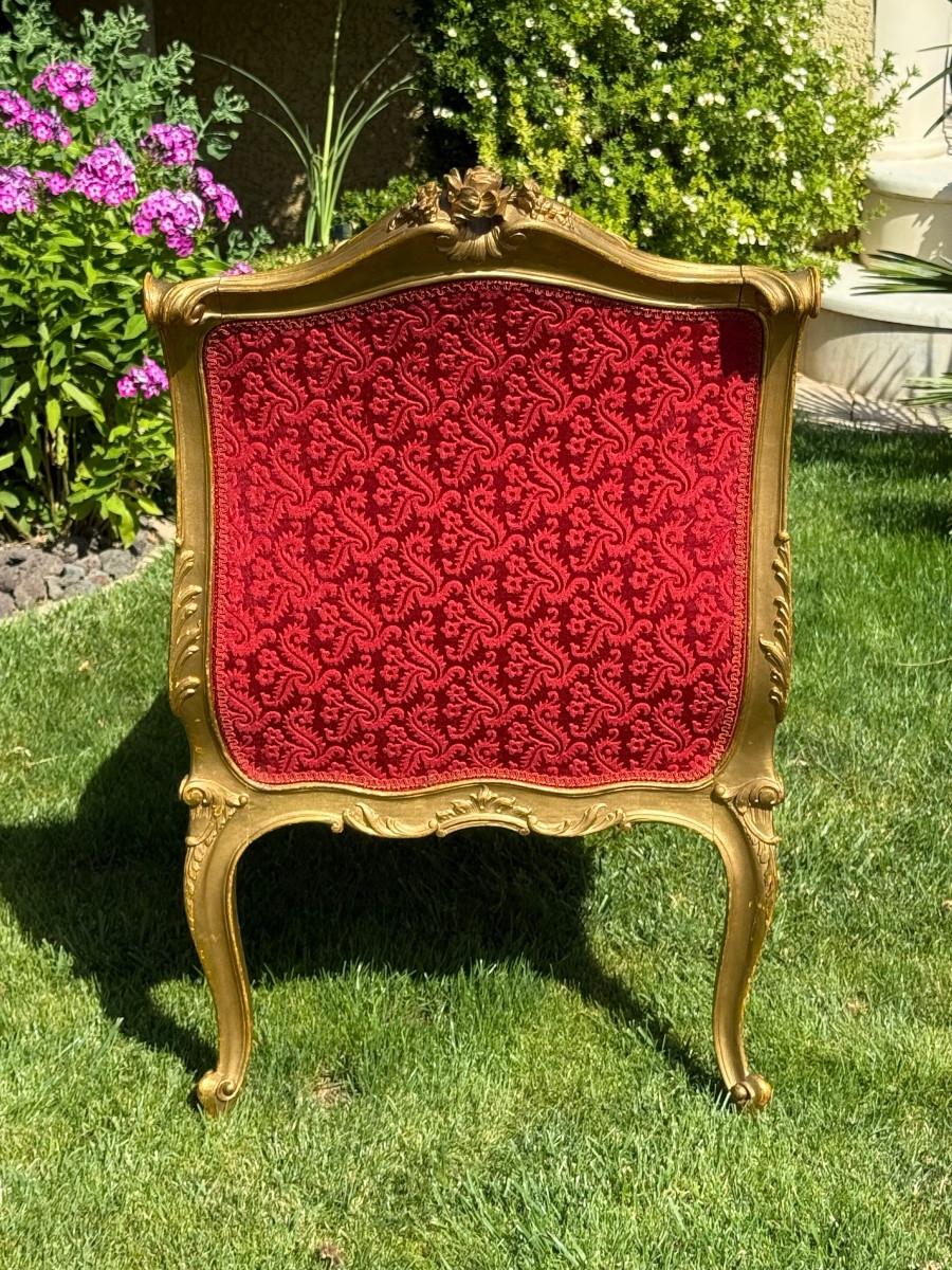 Gilt Wood Little Bench - Relaxing Armchairs - Louis XV Style - XIXth century en venta 7