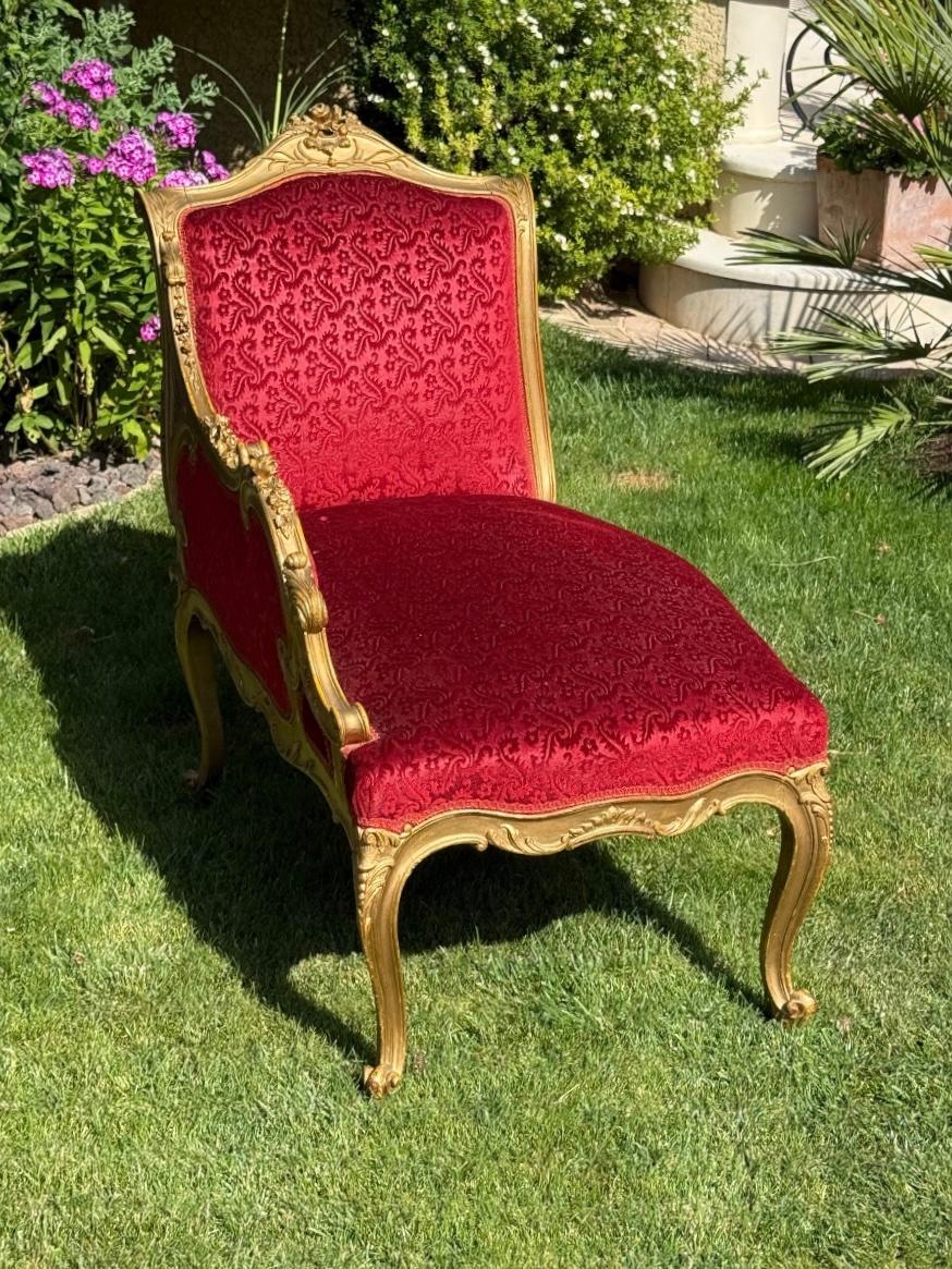 Gilt Wood Little Bench - Relaxing Armchairs - Louis XV Style - XIXth century Luis XV en venta