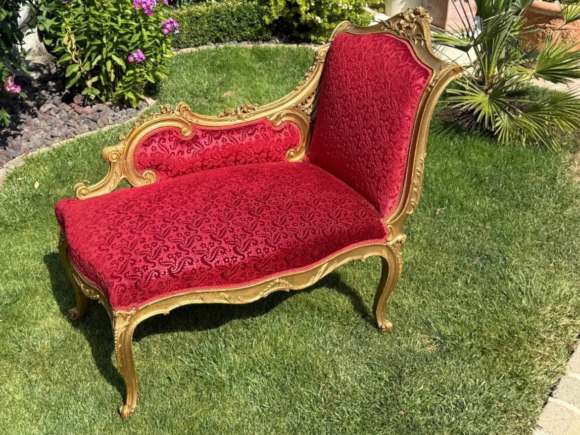 Gilt Wood Little Bench - Relaxing Armchairs - Louis XV Style - XIXth century Francés en venta