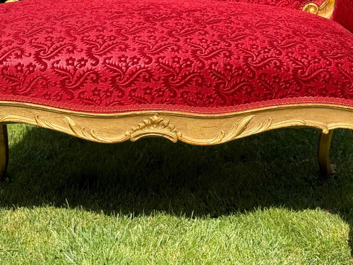 Gilt Wood Little Bench - Relaxing Armchairs - Louis XV Style - XIXth century en venta 1