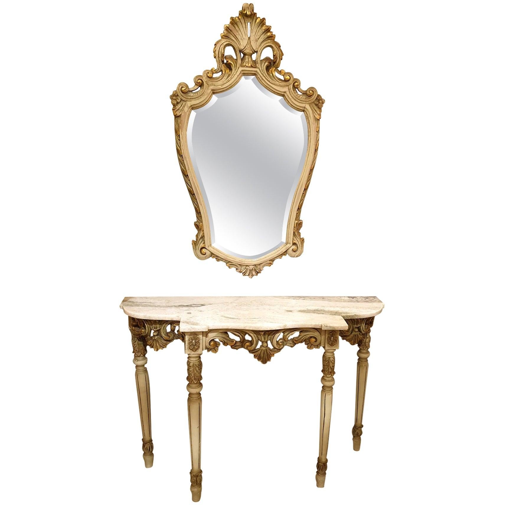 Console Table & Matching Mirror,  France - a set
