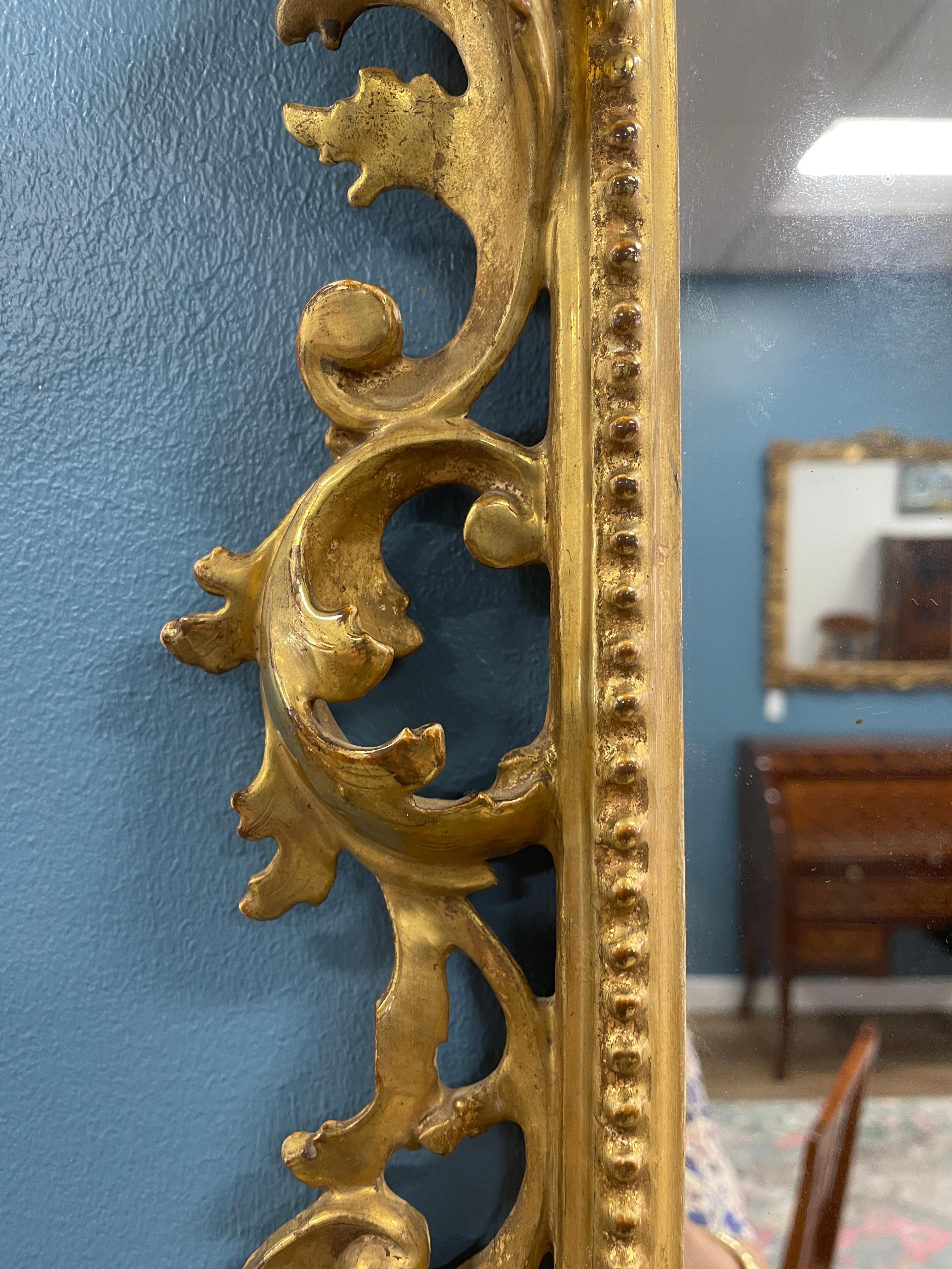 Baroque Gilt Wood Mirror, Germany 19th century  For Sale