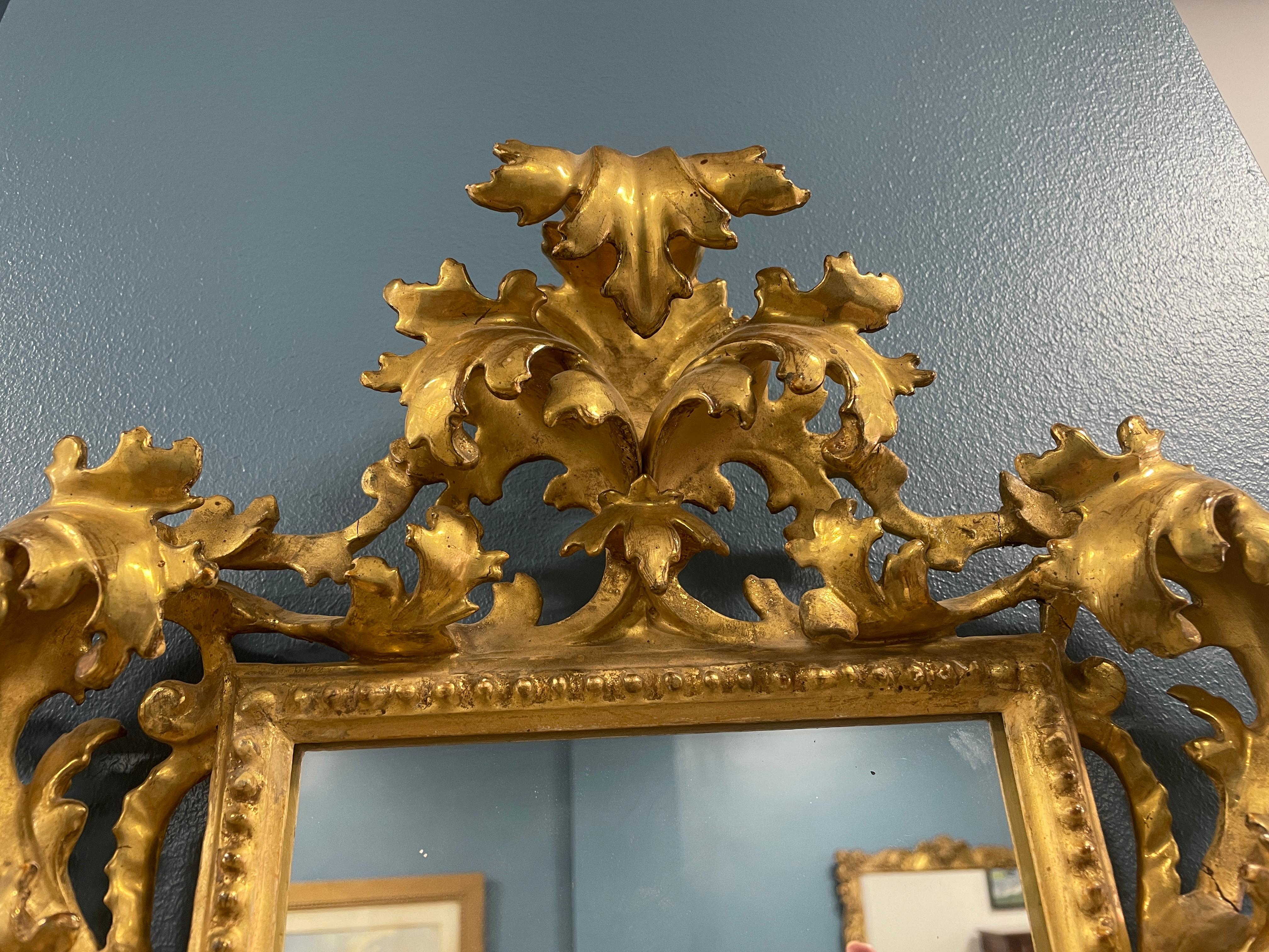 Gilt Wood Mirror, Germany 19th century  In Good Condition For Sale In Belmont, MA