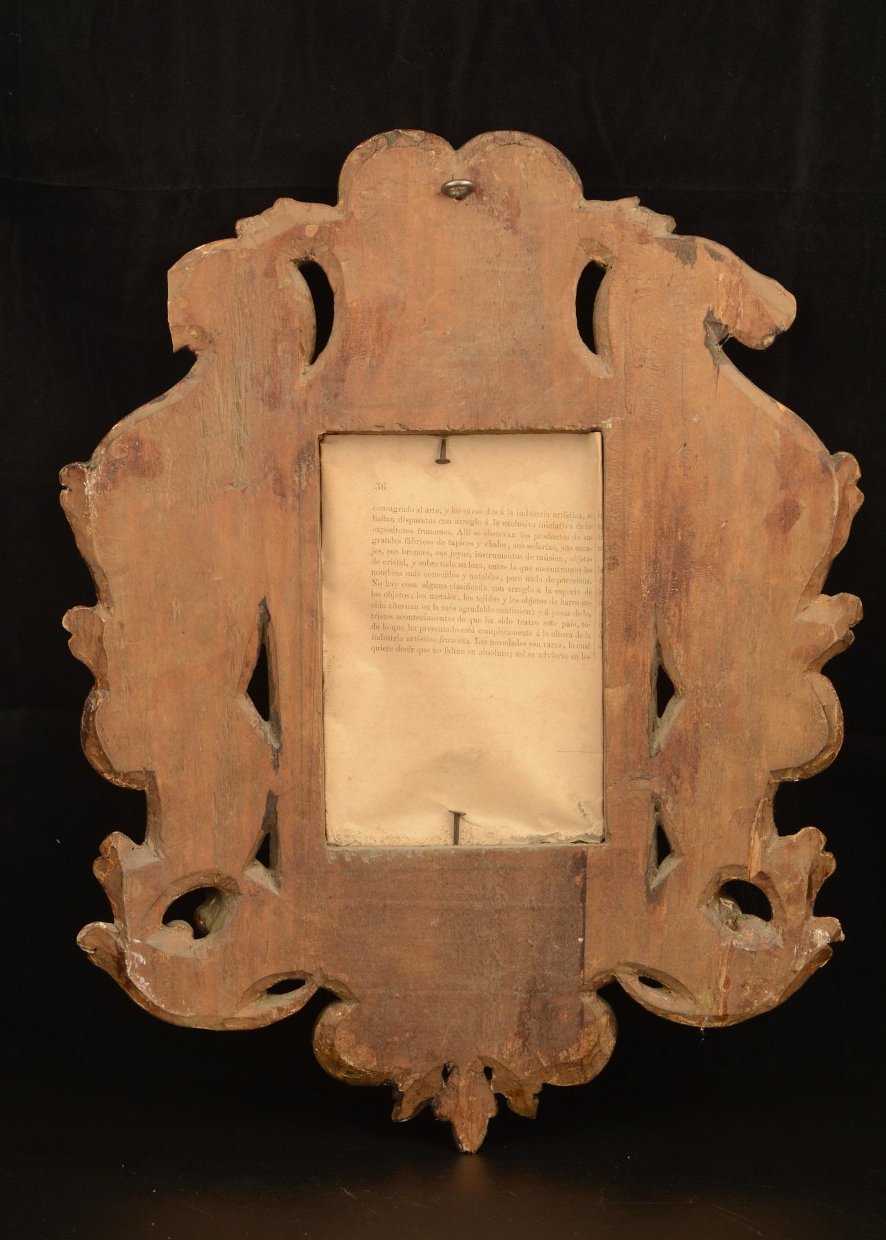 Rococo Miroir ornemental en bois doré, 18ème siècle