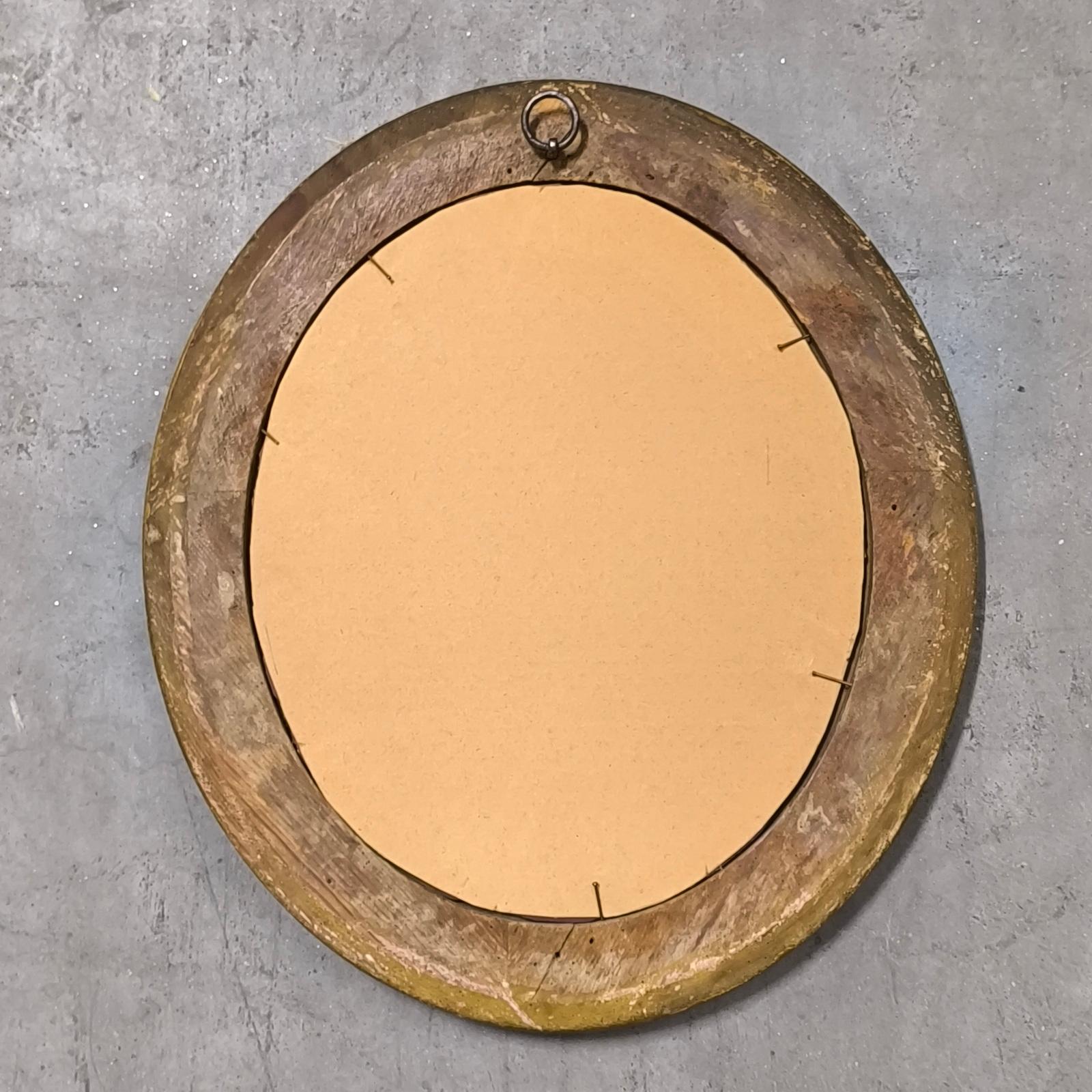 Gilt Wood Oval Mirror, France 19th Century For Sale 4