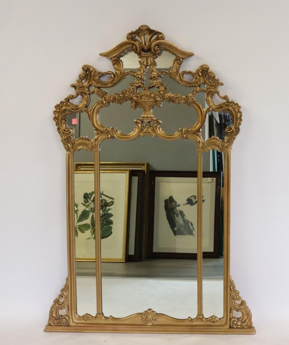 Louis XVI Style, Large Wall Mirror, Giltwood, Glass, Europe, 1950s For Sale 10