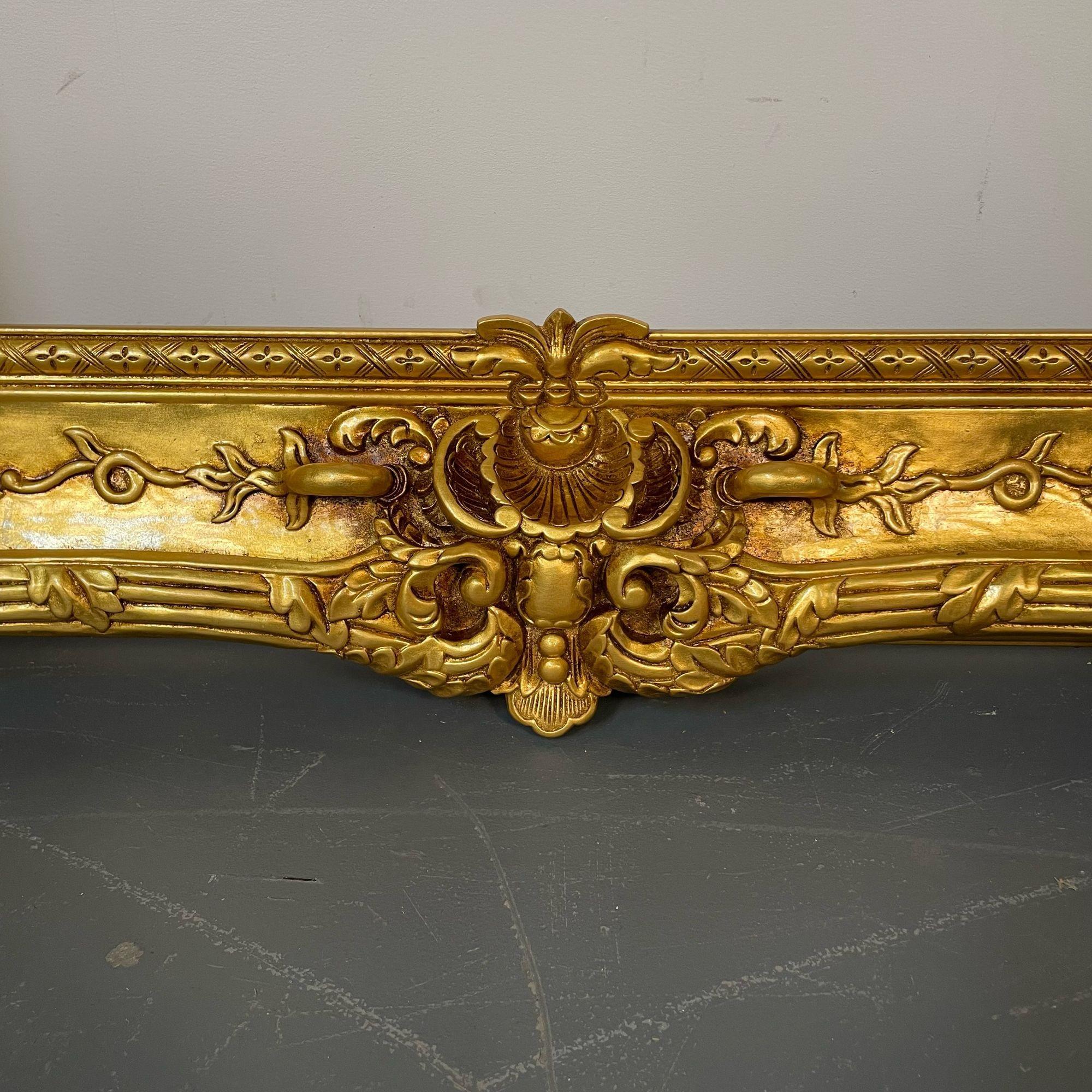 Tableau, miroir ou cadre en bois doré, monumental, sculpté en vente 4