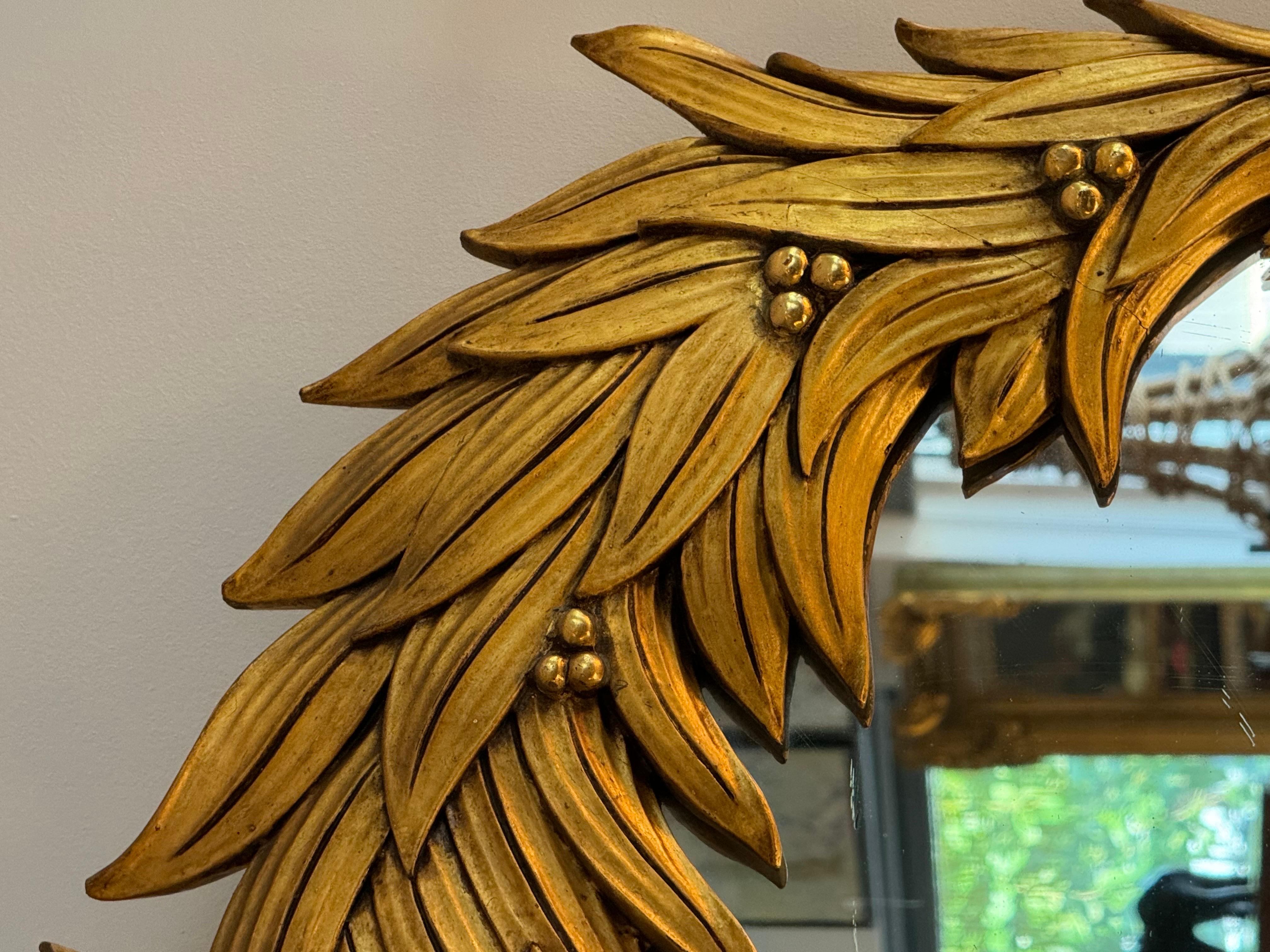 Mid-Century modern Palm Frond Mirror, comprised of 2 mirror
plates. frame tight & touched up. good vintage condition

Serge Roche (1898-1988)
Serge Roche was a French designer and artist in the mid-20th century. He was the son of a famous art dealer