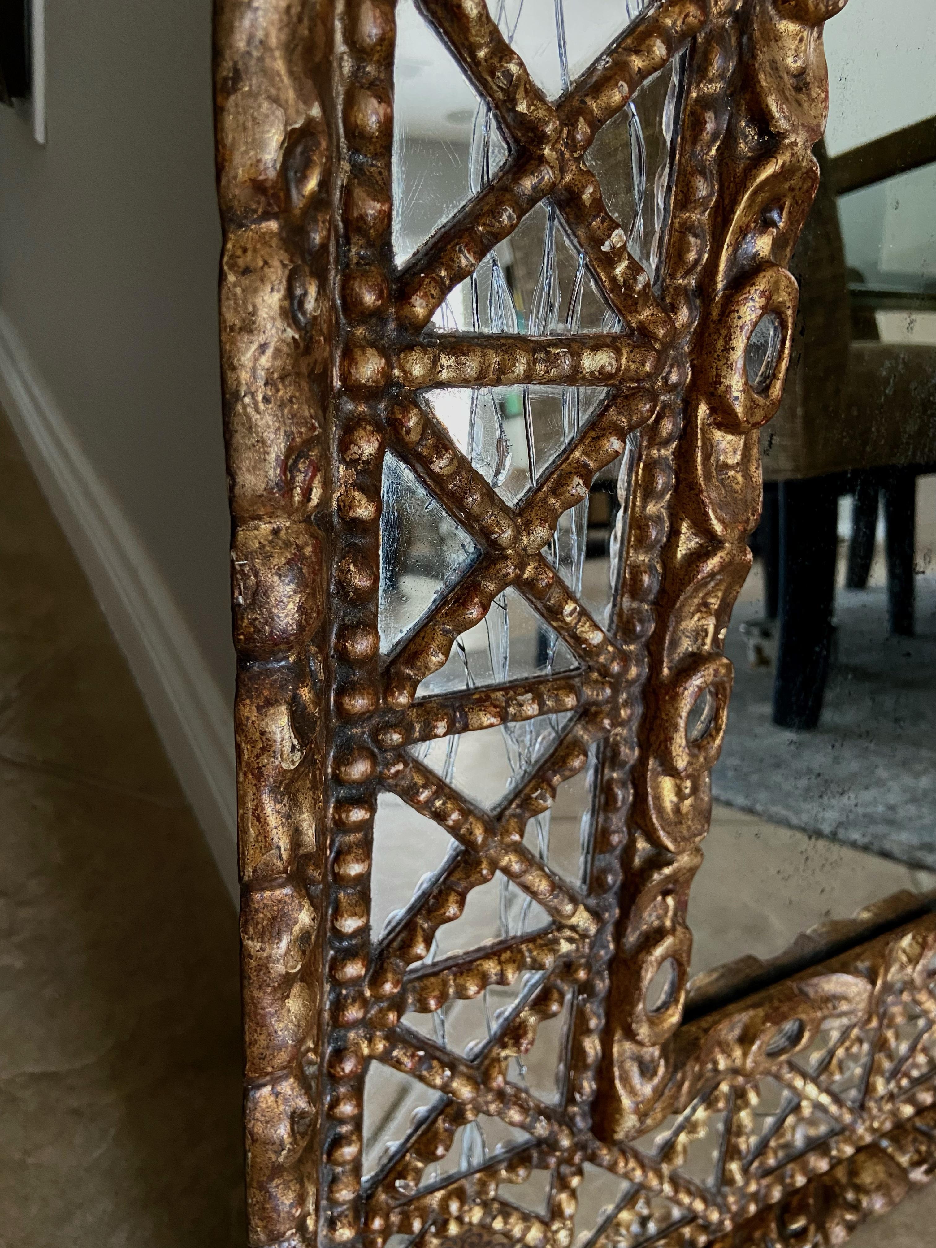 Gilt wood Spanish Colonial Wall Mirror For Sale 10