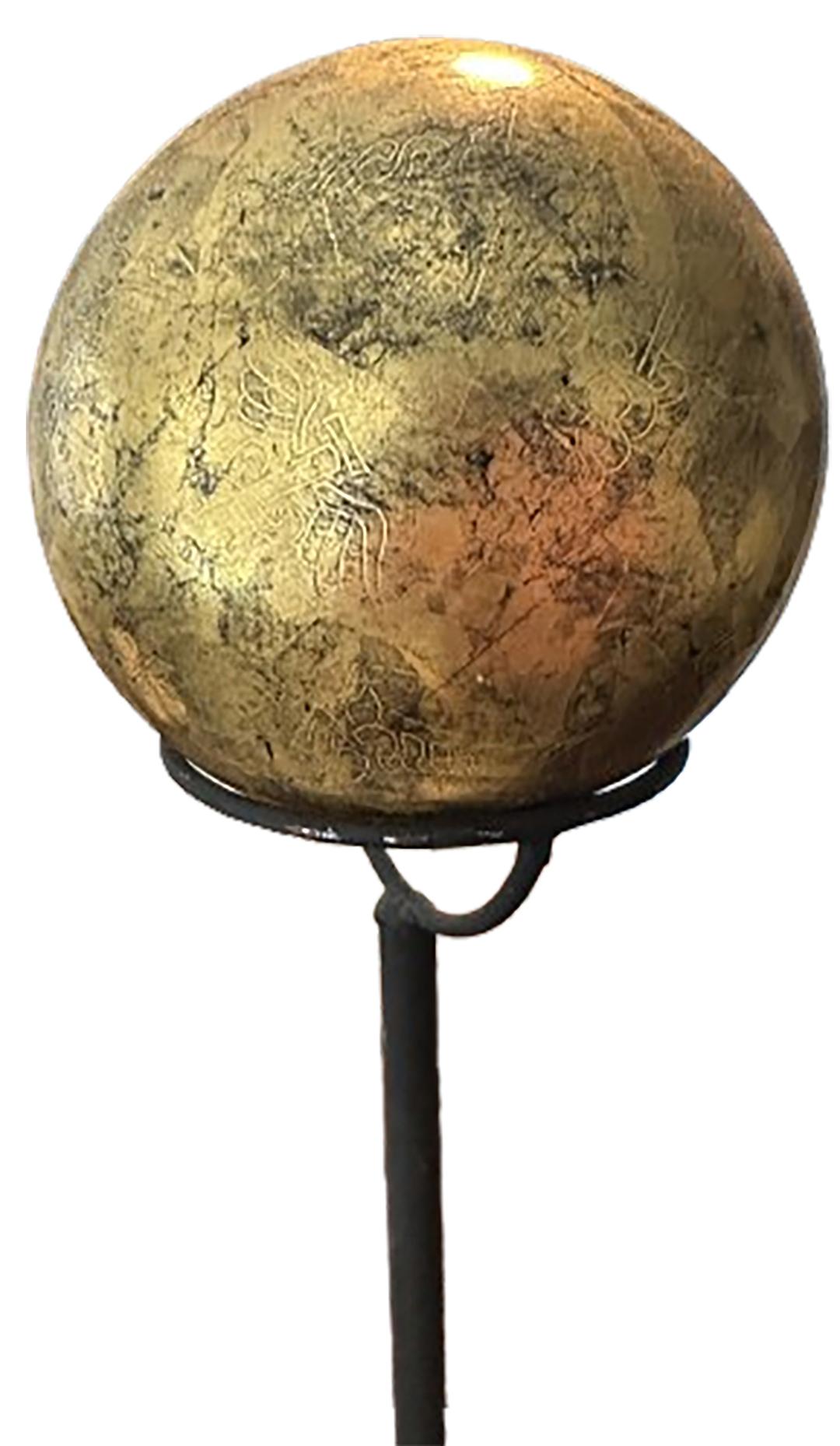 Gilt Wood Sphere Sculpture 