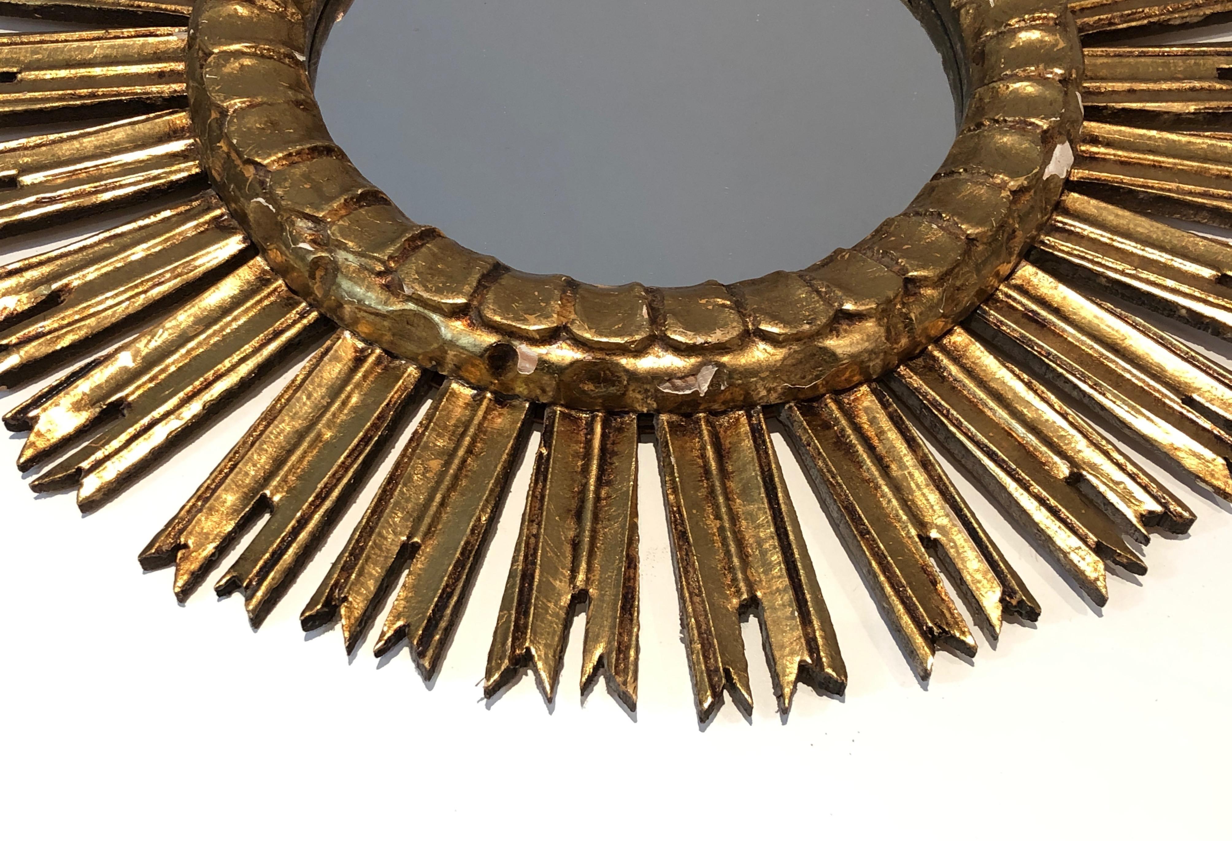 Gilt Wood Sunburst Mirror 4