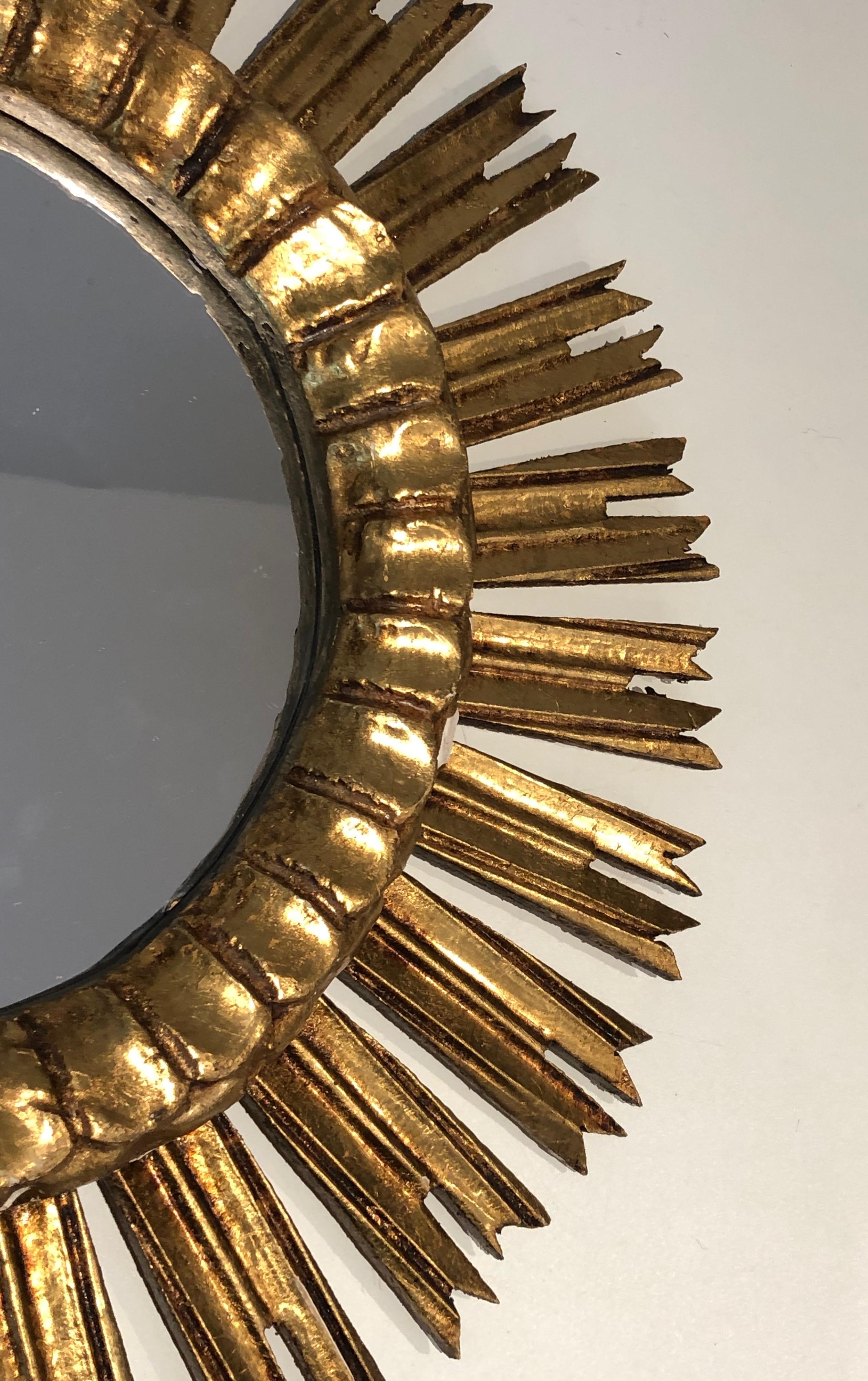 Gilt Wood Sunburst Mirror 8