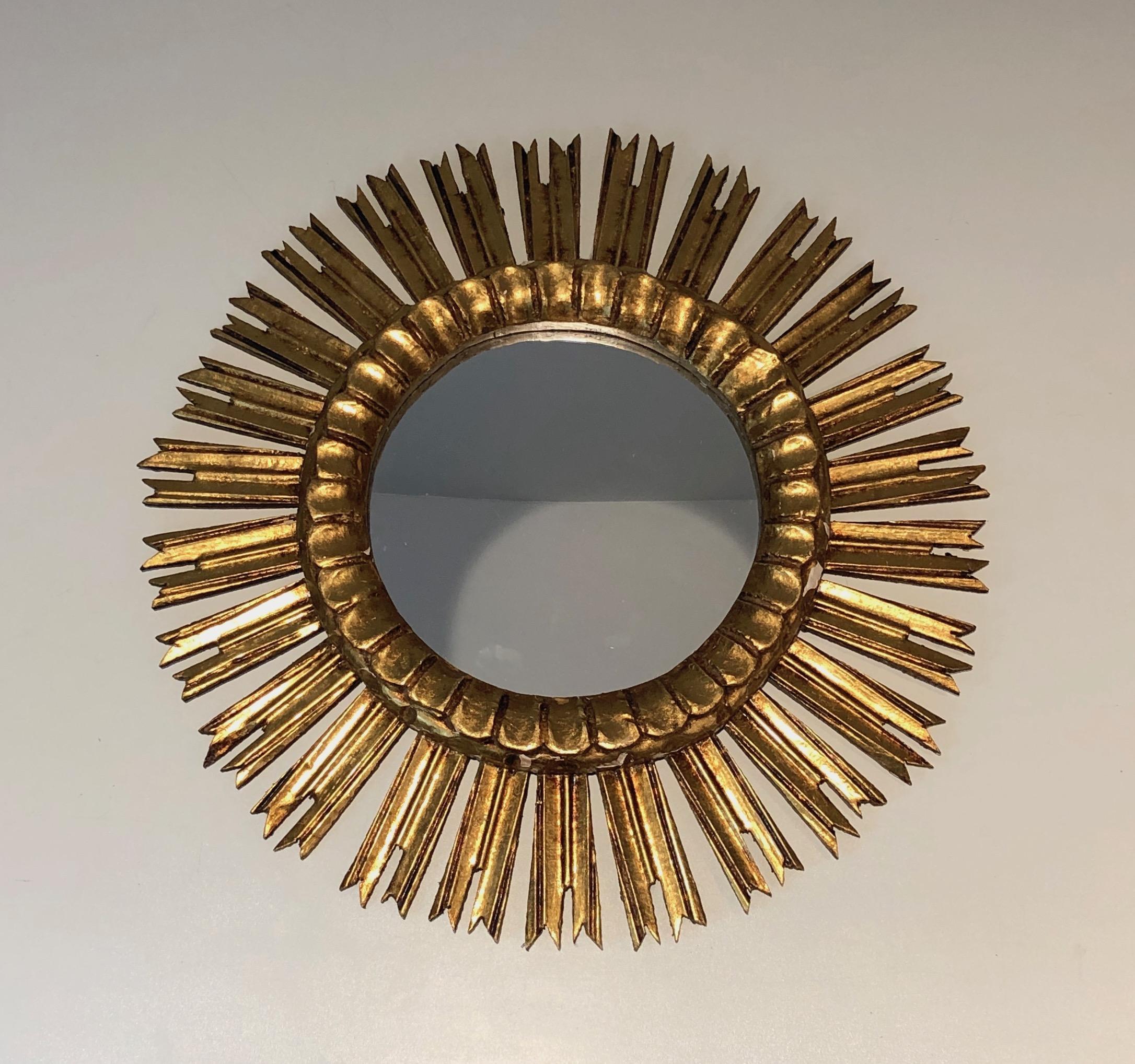 Gilt Wood Sunburst Mirror 9